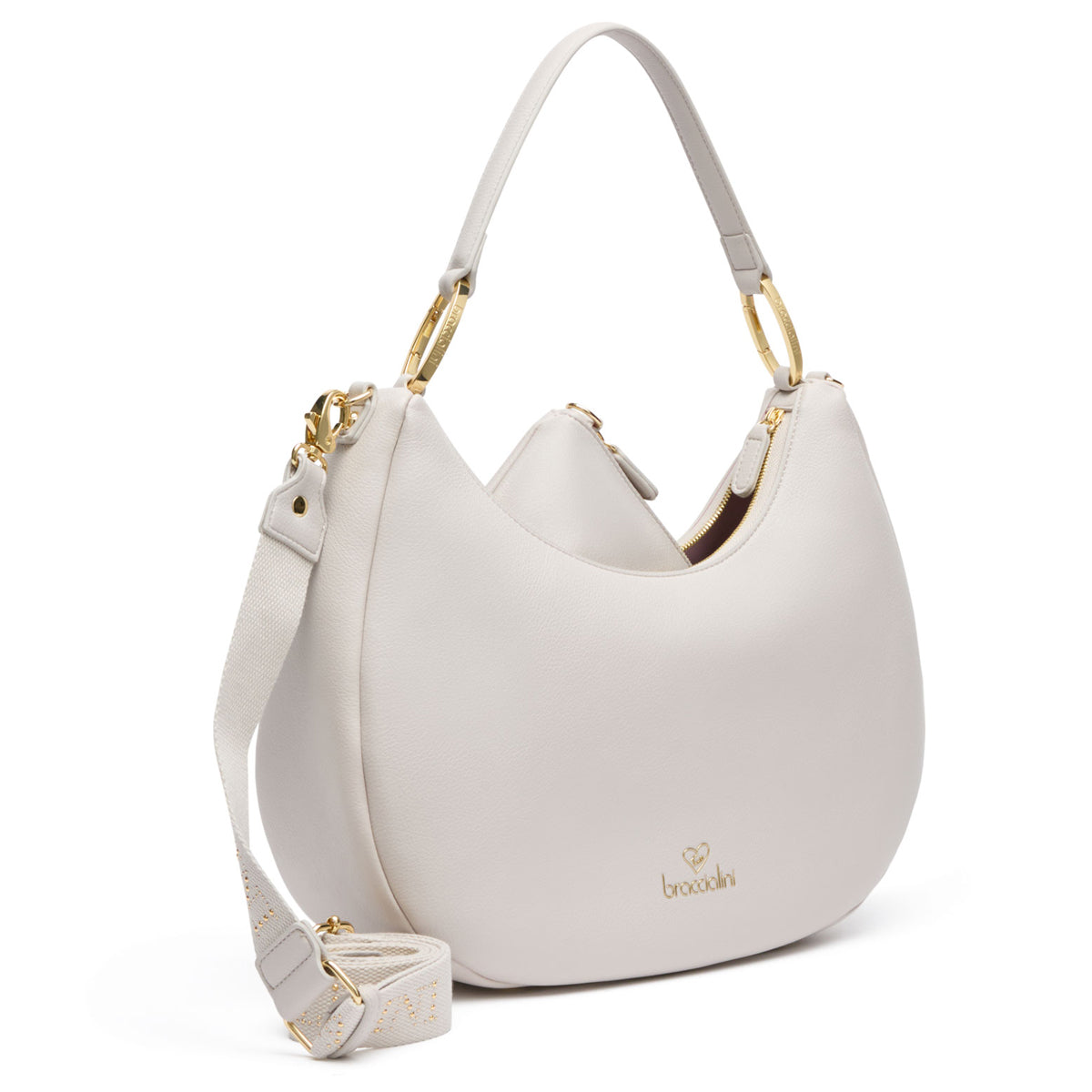 Braccialini Amy Grigio Shoulder Bag for Women | Stylish Crossbody Purse B18144 YY in Elegant Gray | Perfect for Work, Travel & Evening Out