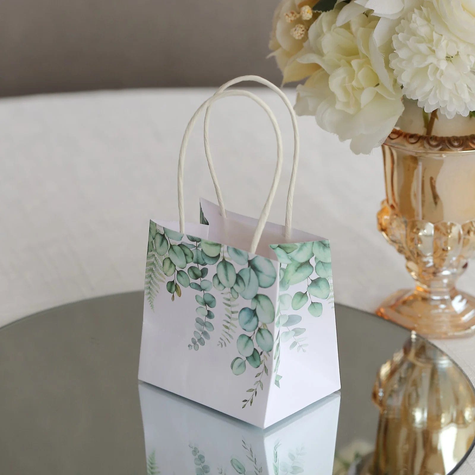 12 Pack Floral Print Gift Bags with Handles - Elegant Party Favor Bags for Weddings, Baby Showers & Birthday Celebrations