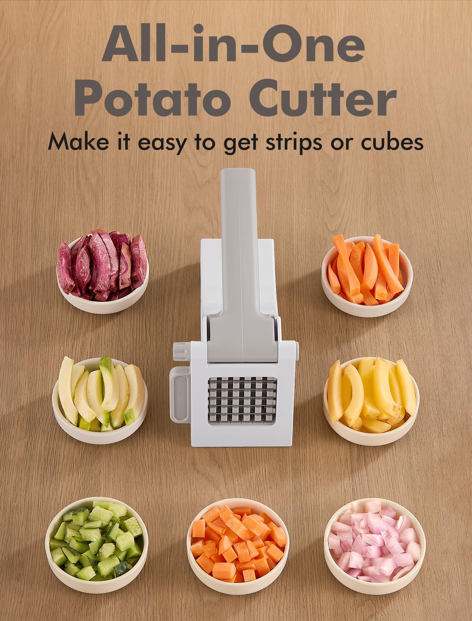 Geedel Professional French Fry Cutter - Stainless Steel Potato Slicer for Perfect Fries, Carrots, Cucumbers & More | Ideal for Home Cooking, Restaurants & Fast Food Prep