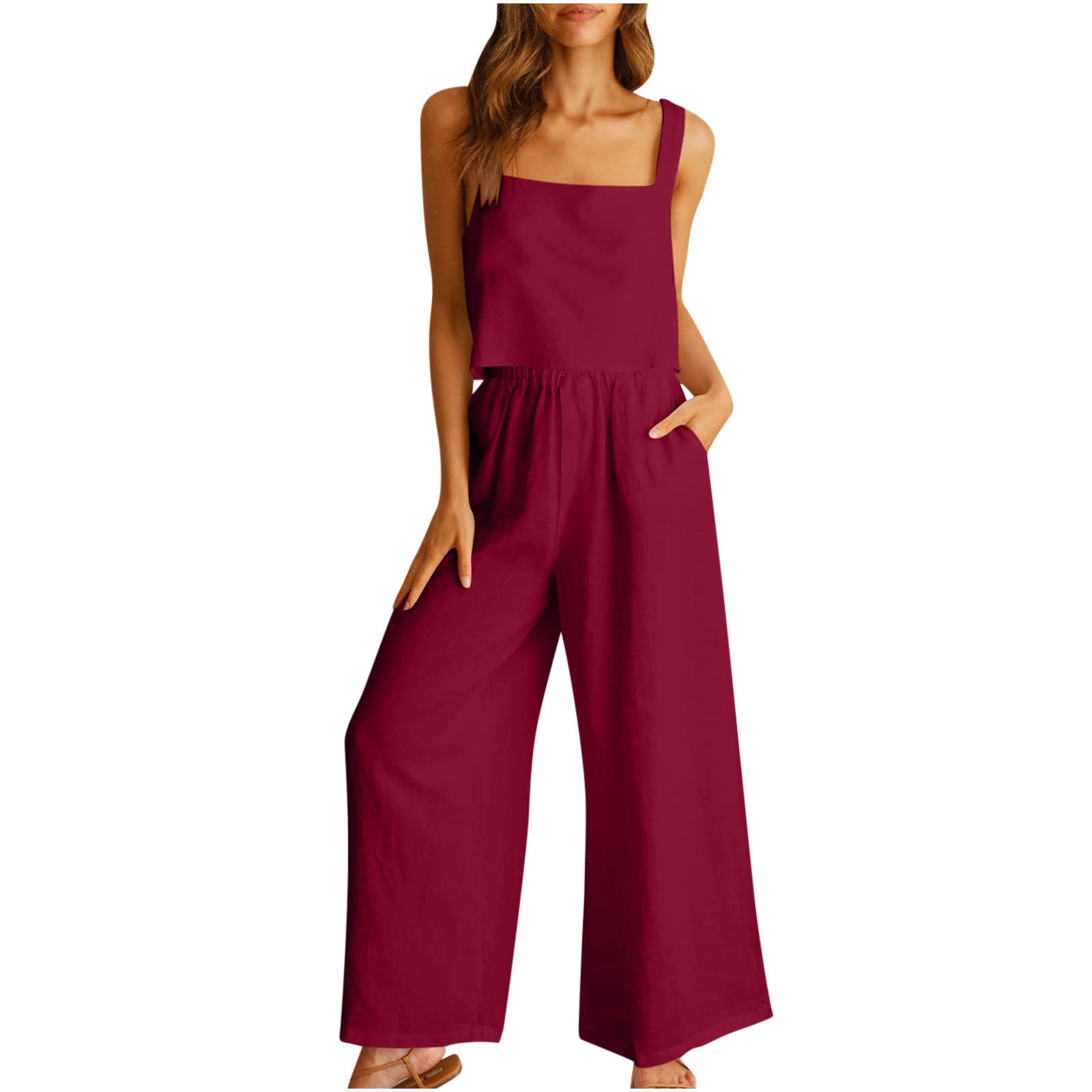Oelaio Women's 2-Piece Lounge Set - Soft Cotton Casual Pajama Pants & Top Matching Outfit for Fall | Plus Size Comfort Wear for Home, Sleep & Relaxation