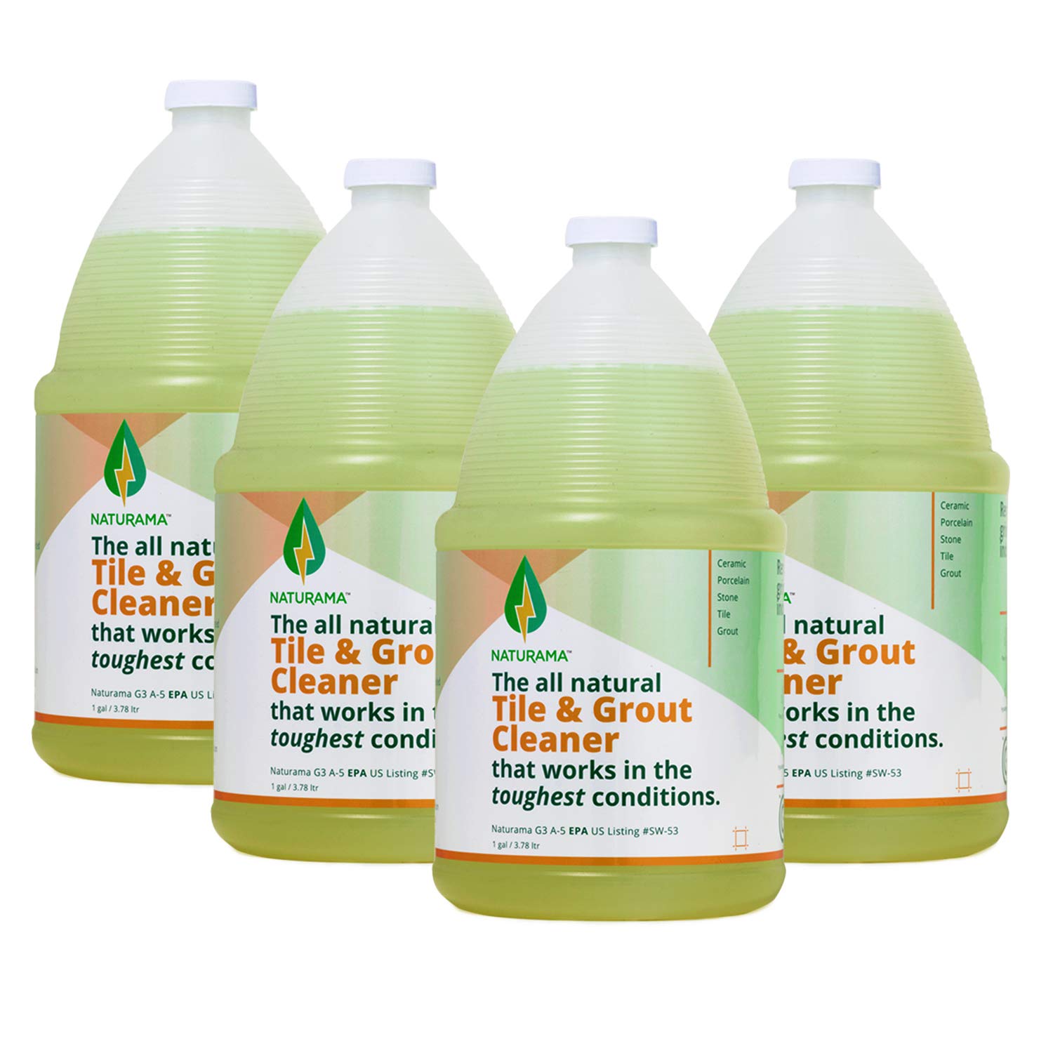 Tile Grout Cleaner Heavy Duty (1 Gallon, 4 Pack) - Deep Cleans Kitchen & Bathroom Floors, Tiles - Perfect for Removing Stubborn Stains & Restoring Shine - Ideal for Home Cleaning & Commercial Use