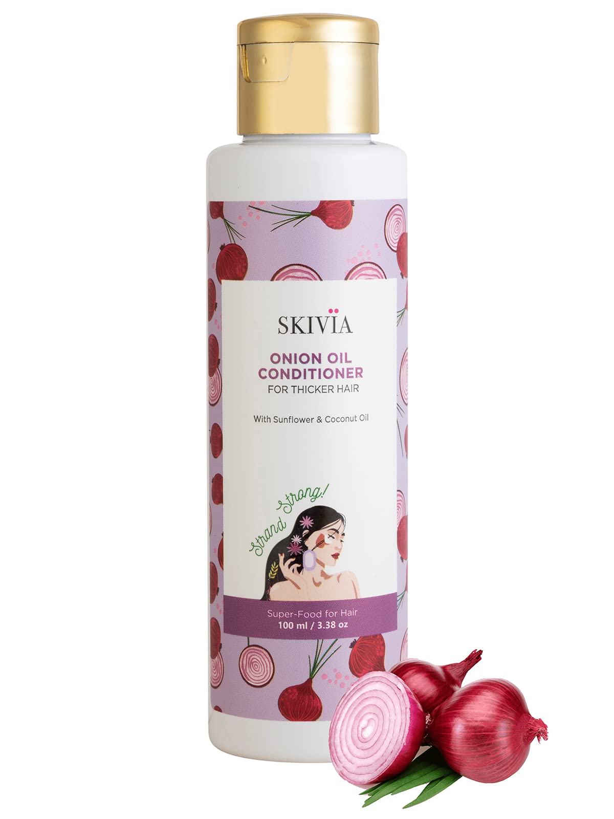 Skivia Onion Oil Hair Conditioner with Sunflower & Coconut Oil - 100ml | Damage Protection for Stronger, Shinier Hair | Unisex Hair Care | Perfect for Daily Use, Split Ends Repair & Heat Styling Protection