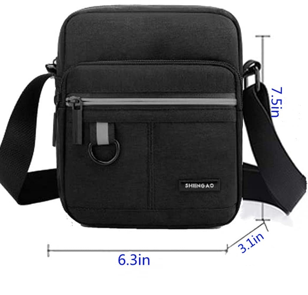 Compact Canvas Crossbody Bag for Men - Small Shoulder Bag & Mini Messenger Bag - Holds Phone, Wallet & Coins - Perfect for Travel, Commuting & Daily Use