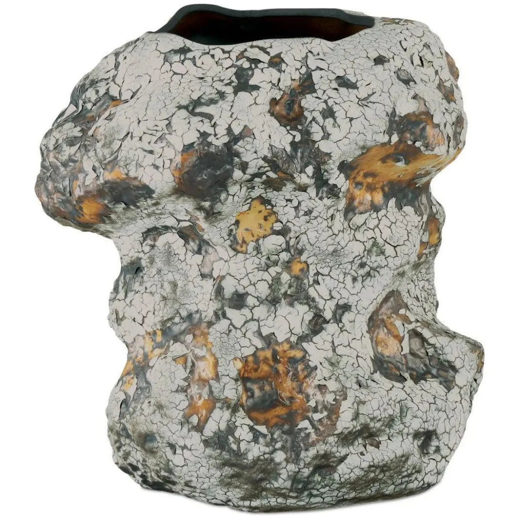 12.75 Inch Grotesque Porcelain Grey Vase - Elegant Home Decor for Living Room, Dining Table, or Office Centerpiece