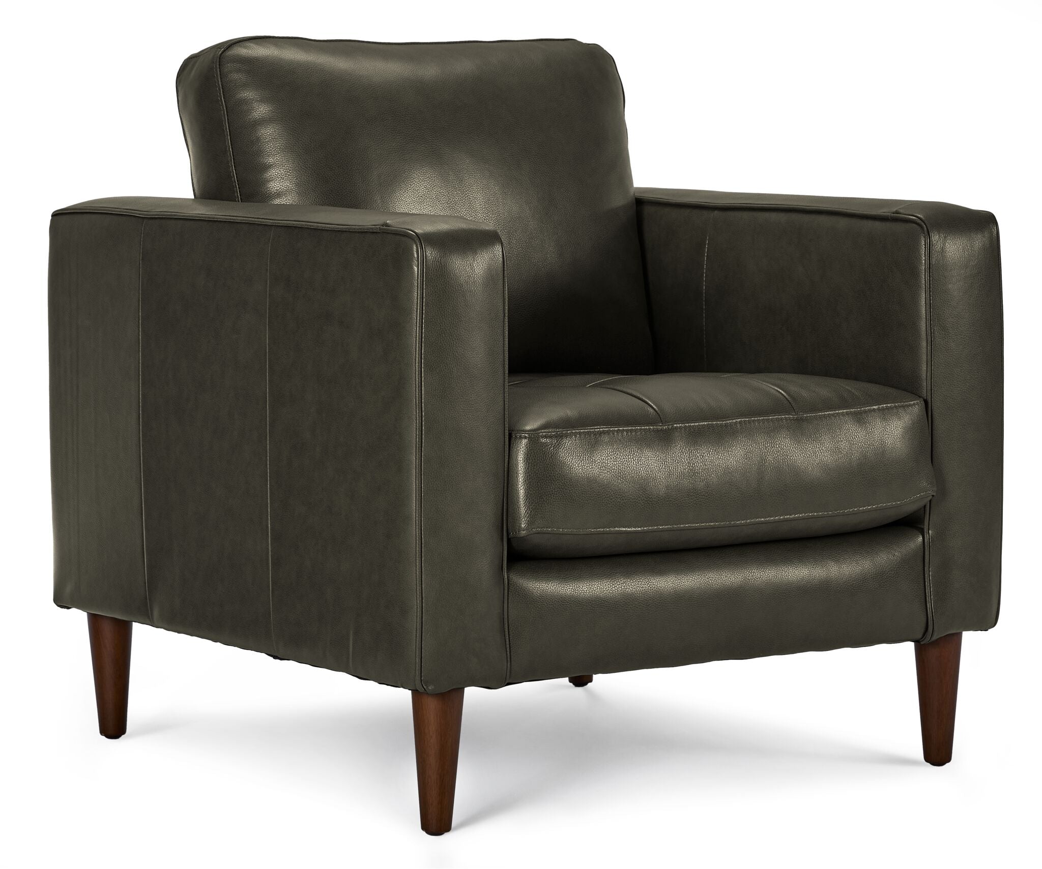 Premium Bari Leather Sofa Set - 3-Piece Loveseat, Chair & Sofa in Charcoal Gray | Modern Living Room Furniture for Home & Office