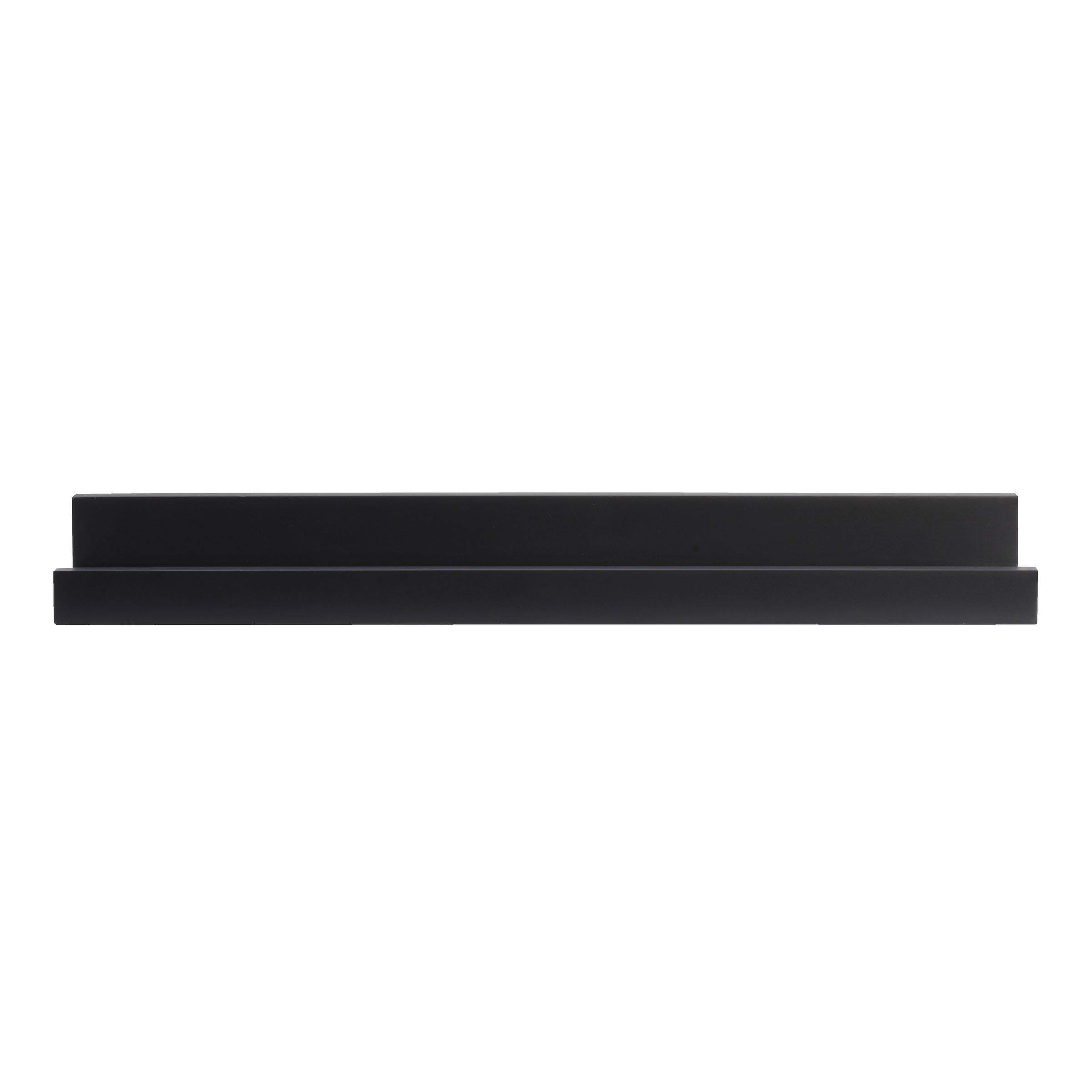 Melannco 18-Inch Black Floating MDF Photo Ledge - Wall Shelf for Displaying Pictures, Art & Decor in Bedroom, Living Room, Bathroom, Kitchen & Nursery - Perfect for Home, Office & Dorm Room Decorating