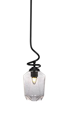 Toltec Lighting Capri 1-Light Matte Black Pendant Light Fixture (900-MB-4460) - Perfect for Kitchen Island, Dining Room, or Entryway Lighting