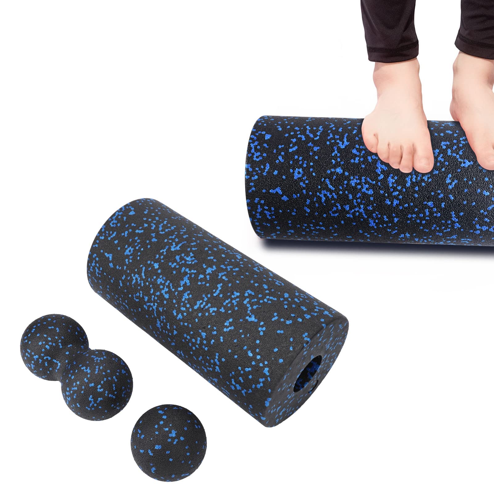 Premium Fascia Roller Set - Deep Tissue Muscle Massage Roller with Lacrosse Ball & Foam Roller for Myofascial Release, Pain Relief & Recovery - Perfect for Gym, Yoga & Post-Workout Recovery