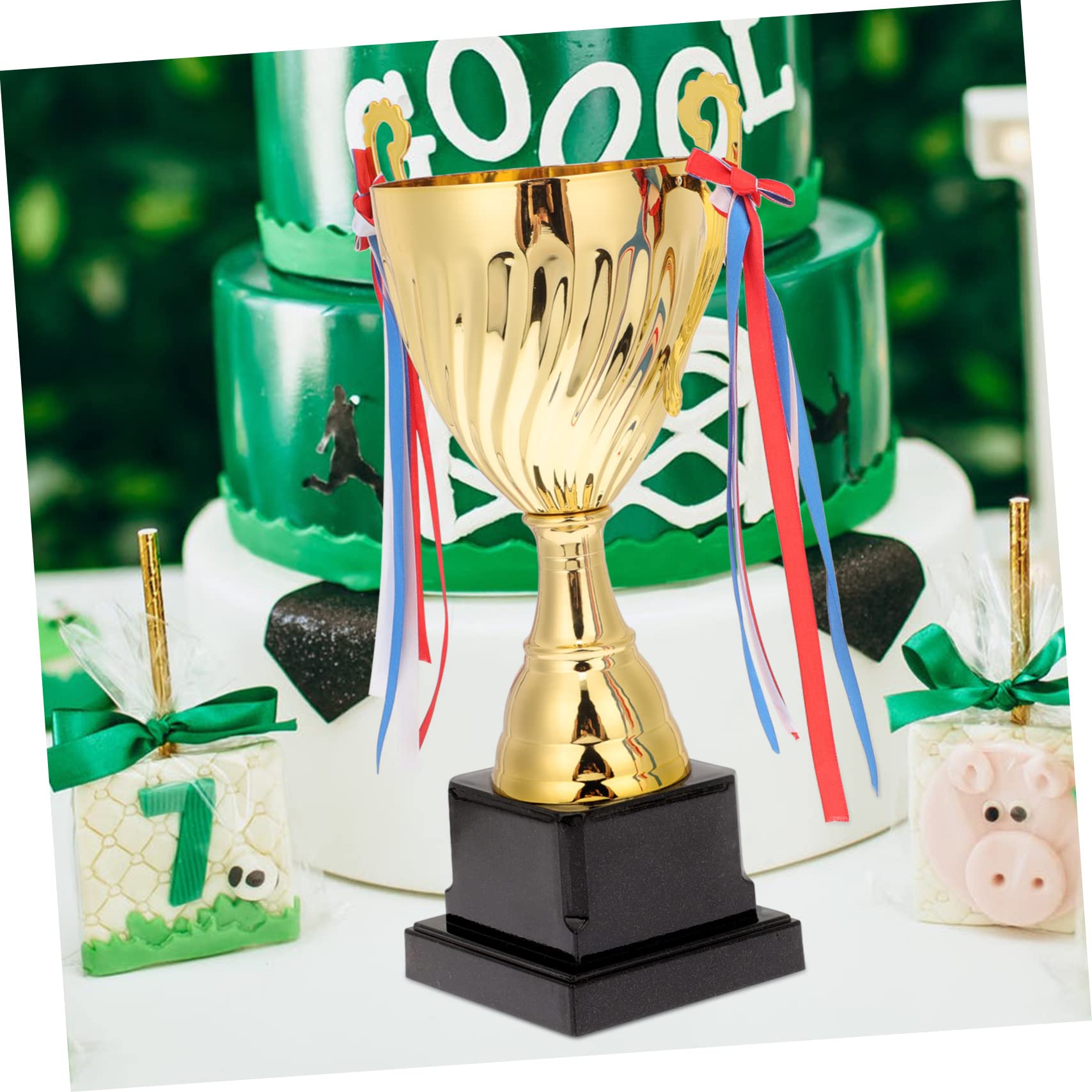WOONEKY Gold Soccer Trophy Cup - Metal Competition Award for Soccer Matches, Tournaments & Sports Events - Perfect for Champions, Players & Coaches