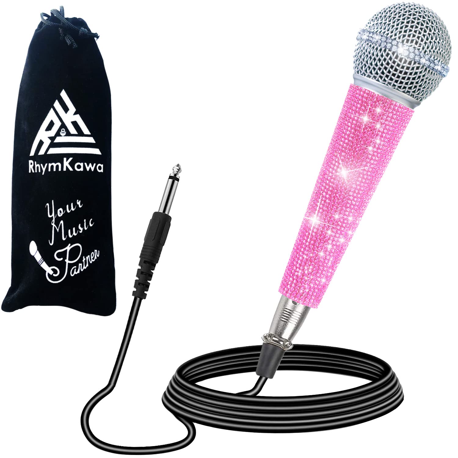 RB58 Pink Wired Microphone with 3.5mm XLR Cable - Professional Vocal Mic for Singing, Karaoke, DJ Mixing & Live Performances - Perfect for Home Studios, Stage Shows & Music Recording