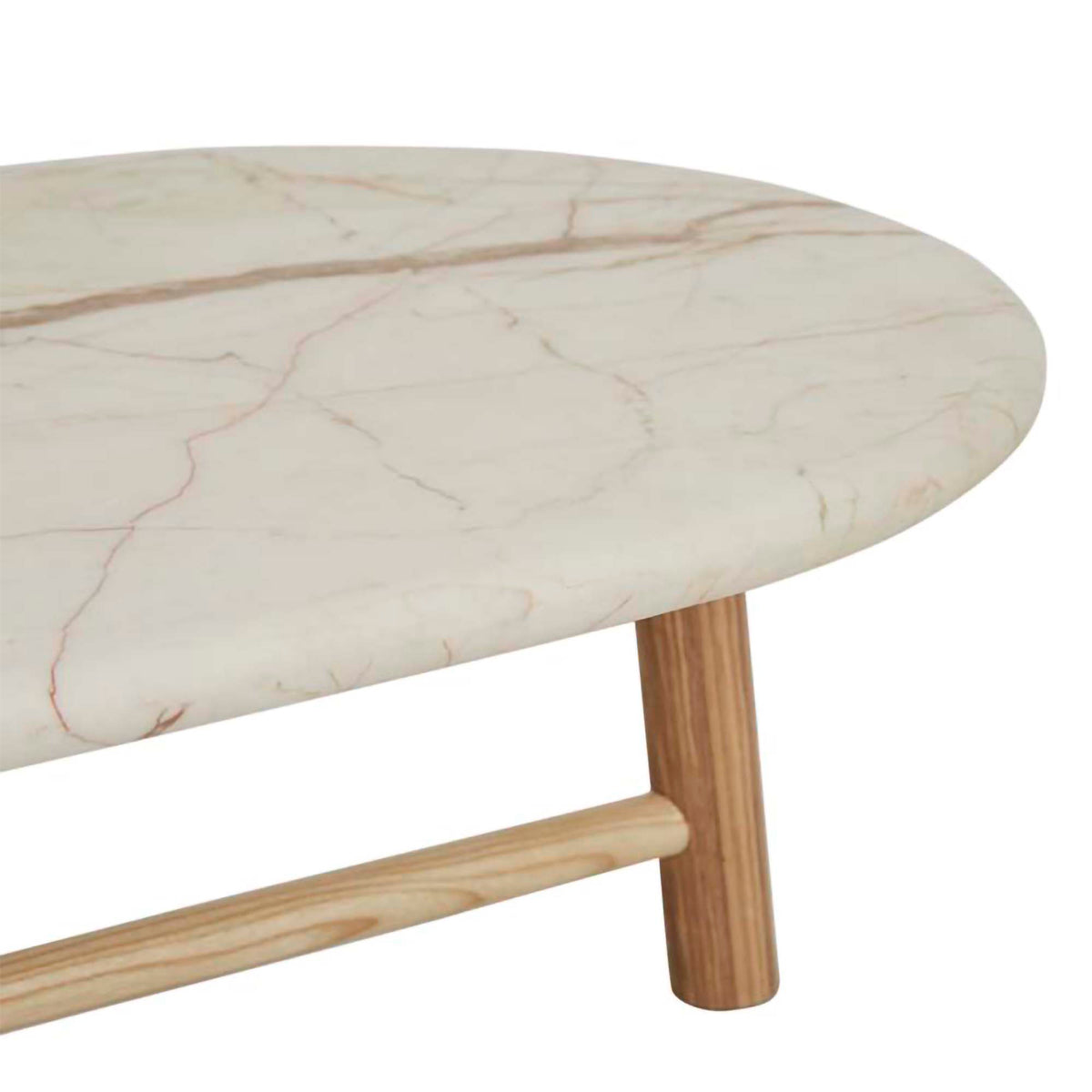 Artie Oval Marble Coffee Table - Modern Living Room Centerpiece with Sturdy Metal Legs, Perfect for Small Spaces & Home Decor