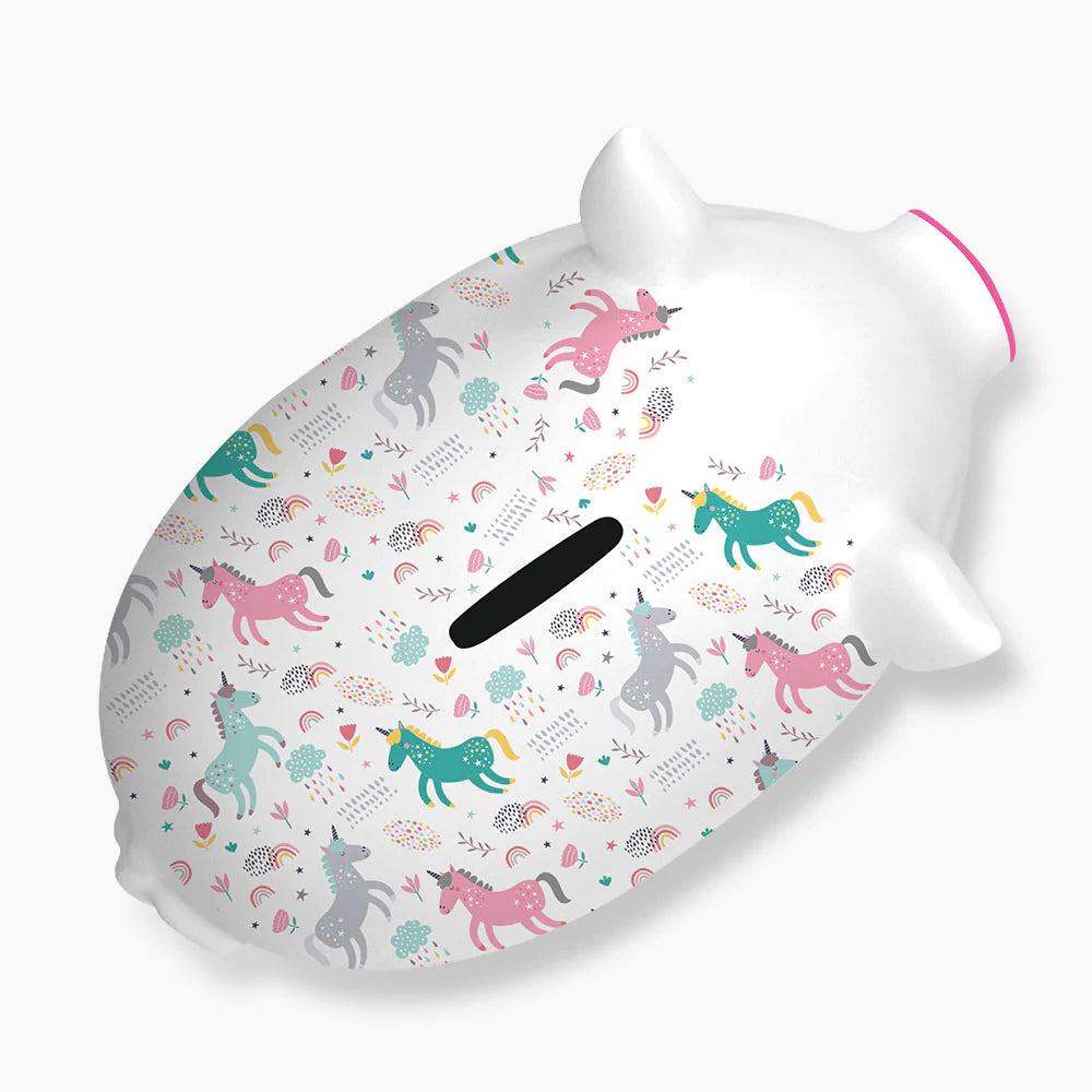 Unicorn & Rainbows Piggy Bank - Cute Money Saving Bank for Kids - Perfect for Birthday Gifts & Financial Education