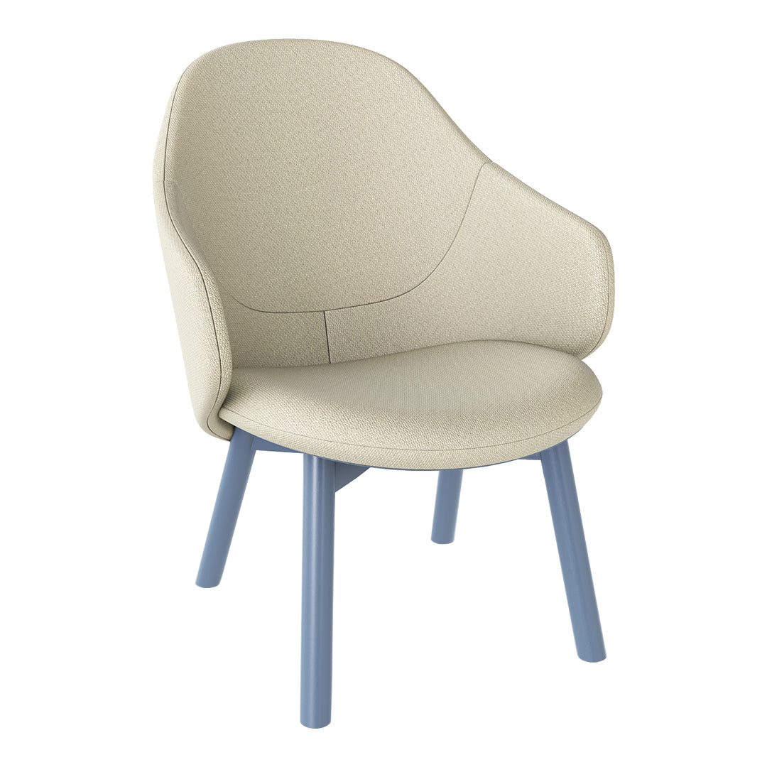 Albu Lounge Armchair with Oak Pigment Frame - Modern Comfortable Accent Chair for Living Room, Bedroom & Office - Perfect for Relaxing, Reading & Decorating Your Space