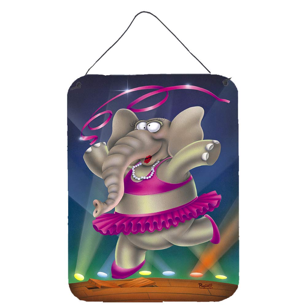 Caroline's Treasures Elephant Ballerina Metal Wall Art - 12x16 Inch Multicolor Aluminum Sign for Kitchen, Bathroom, Bar & Front Door Decor | Unique Home Wall Hanging Plaque for Nursery, Bedroom & Living Room