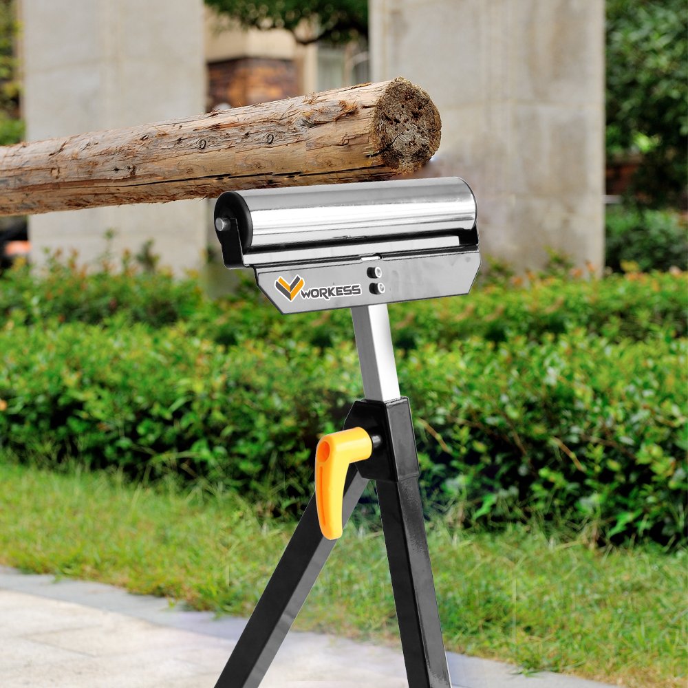 4 in 1 Adjustable Roller Stand - Heavy Duty Roller Support Stand for Woodworking, Table Saw, Band Saw - Perfect for Workshop & DIY Projects