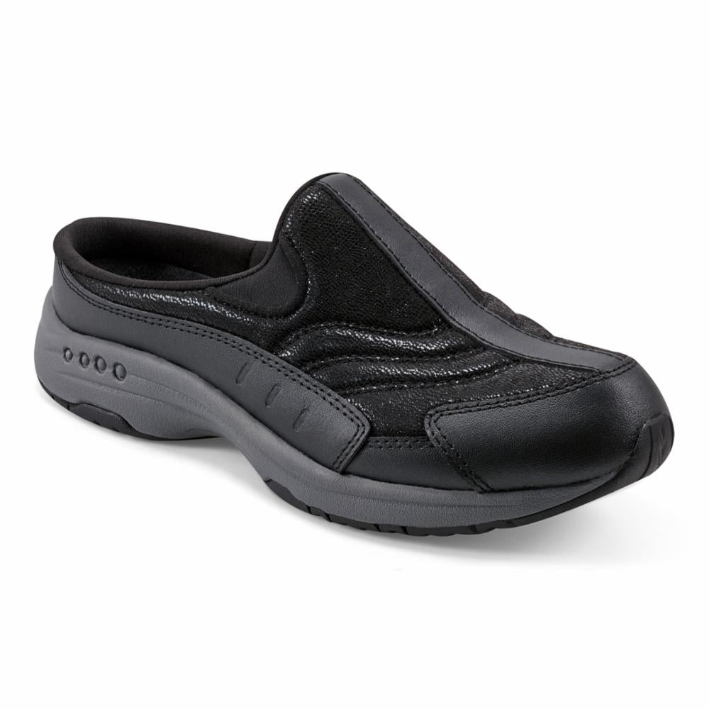 Easy Spirit Women's Ttime731 Black M - Comfortable Walking Shoes for Women, Lightweight Slip-On Sneakers for Work, Travel & Everyday Wear