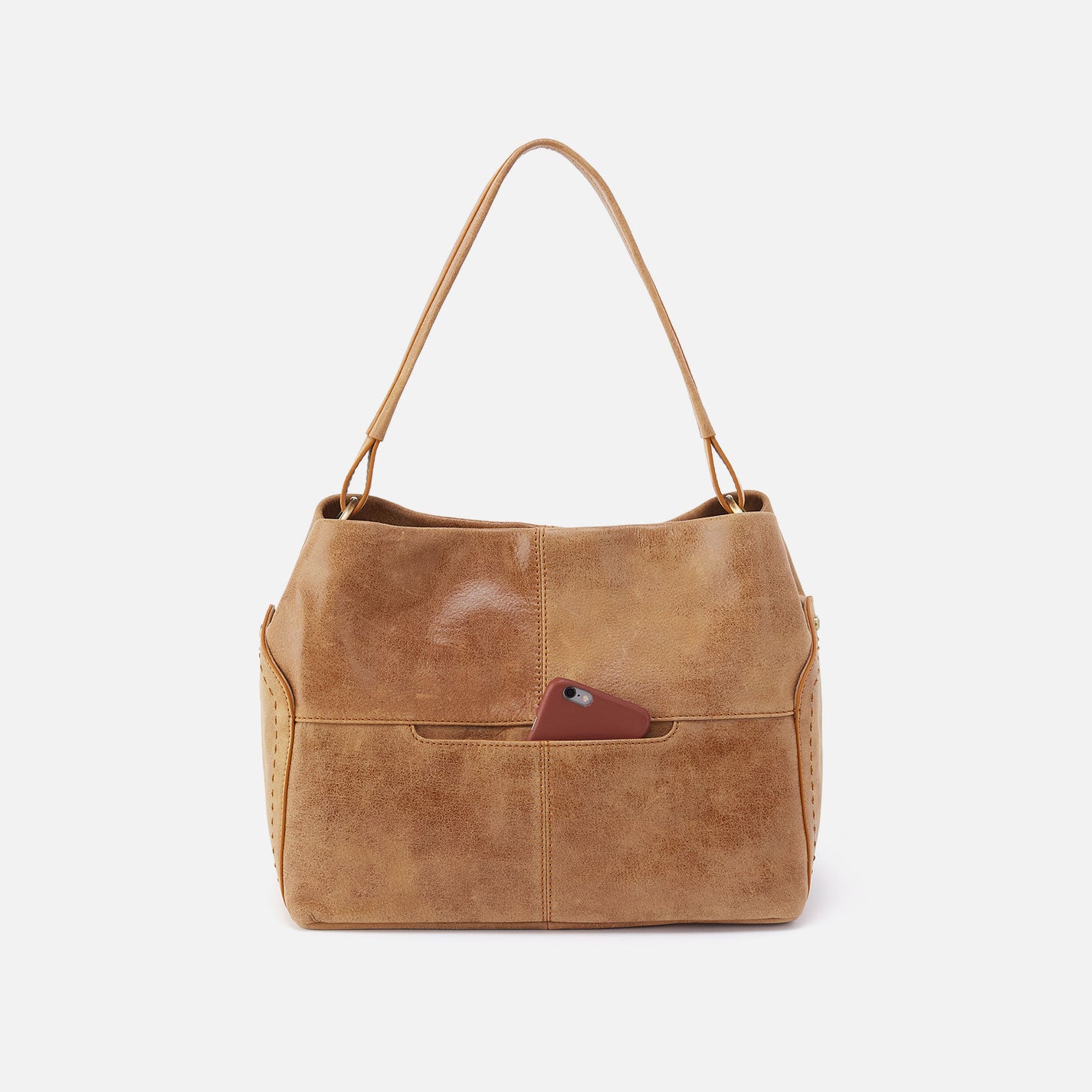 Premium Seneca Shoulder Bag in Genuine Buffed Leather - Whiskey Brown for Women | Stylish Crossbody Purse for Work, Travel & Everyday Use