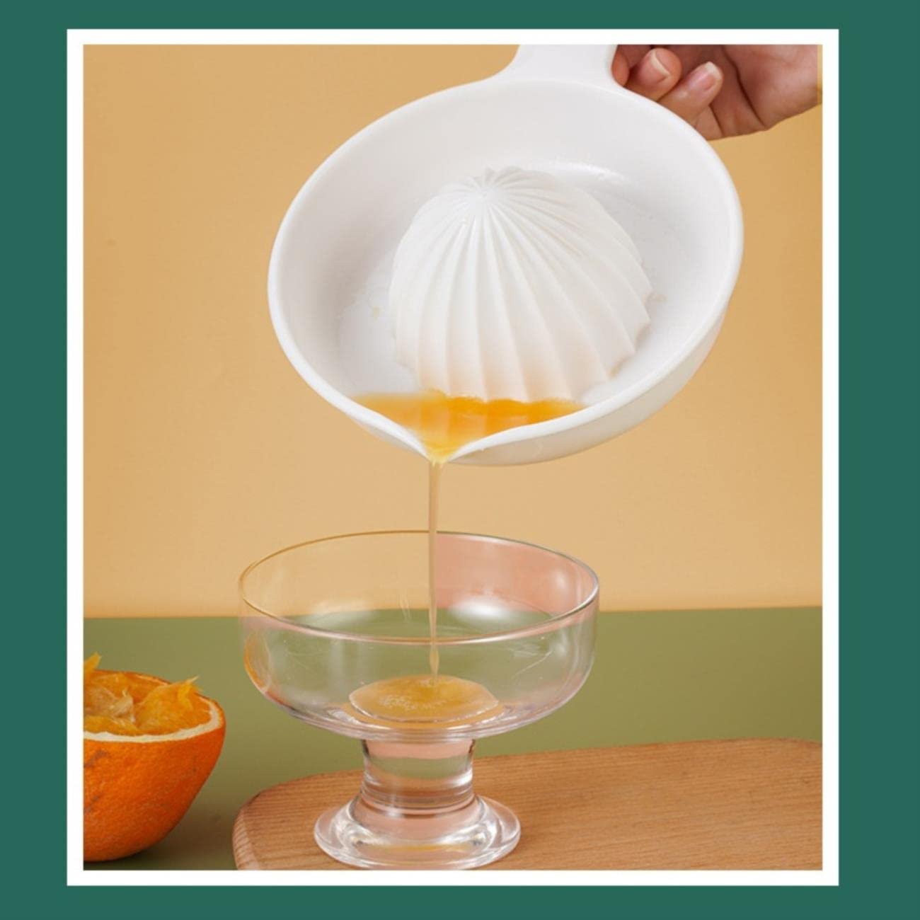 Manual Fruit Press Juicer with Cup - BPA-Free Portable Citrus Lemon Squeezer, Anti-Slip Hand Press for Kitchen | Perfect for Fresh Orange, Lemon, Lime & Grapefruit Juice at Home