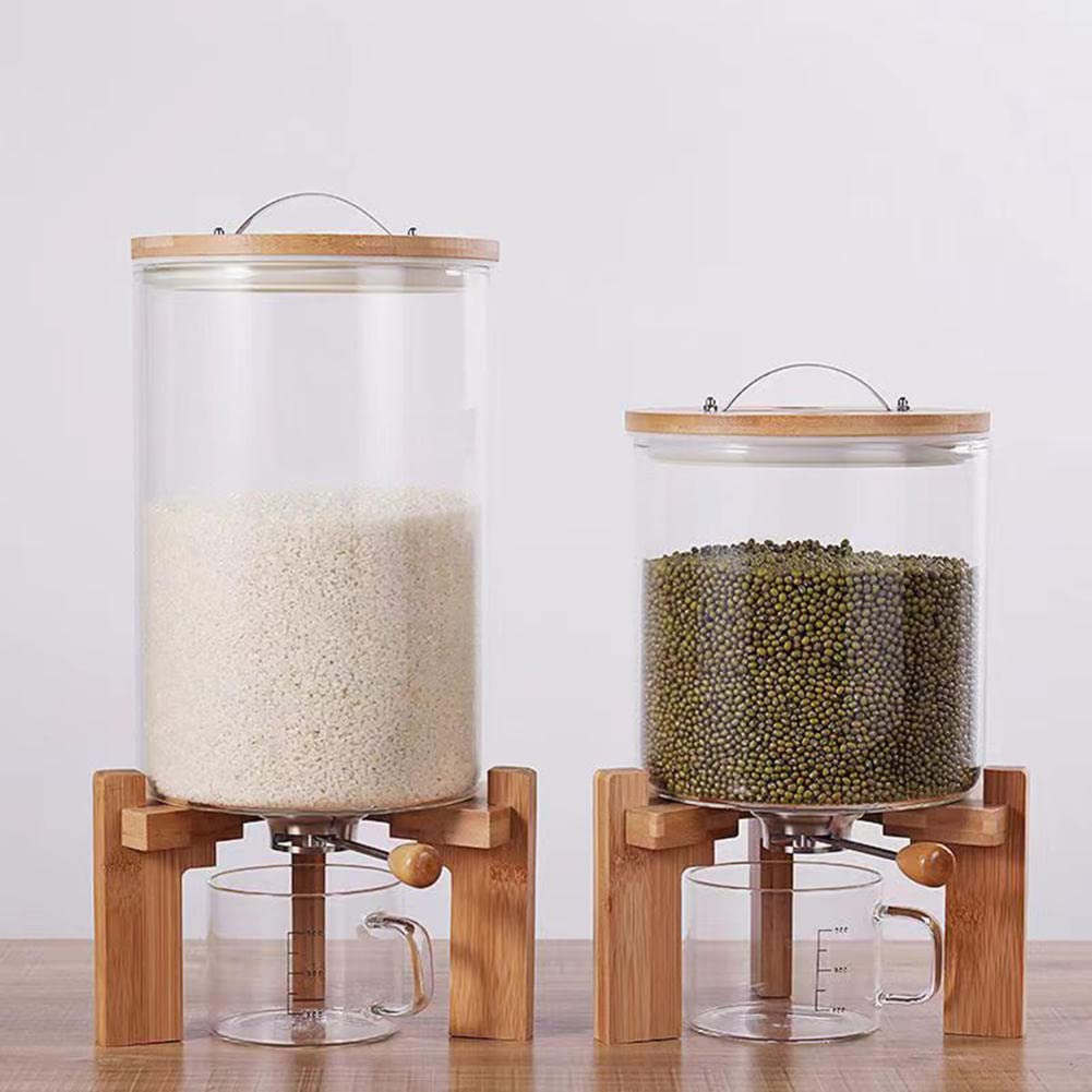Premium Airtight Rice Storage Container with Measuring Cup - 5L/10L/20L Grain Bucket for Rice, Flour, Cereal & Dry Food - Perfect for Kitchen Pantry Organization & Bulk Food Storage