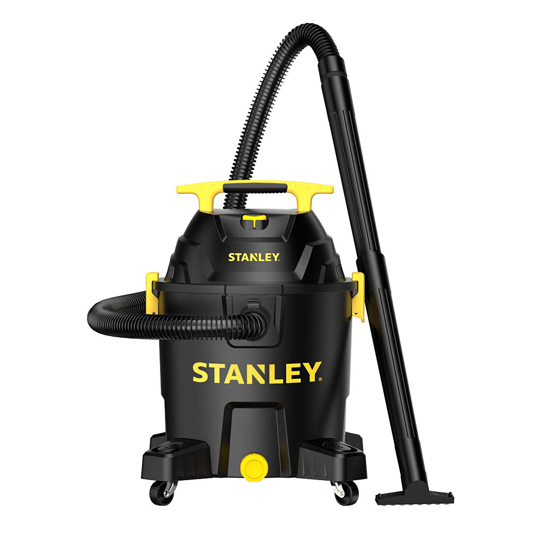 STANLEY 10 Gallon Wet Dry Vacuum Cleaner | 6 Peak HP Poly Built-in Drain Shop Vac Blower | Powerful Suction for Garage, Workshop & Home Cleaning | Multi-Functional for Dust, Debris & Liquid Pickup