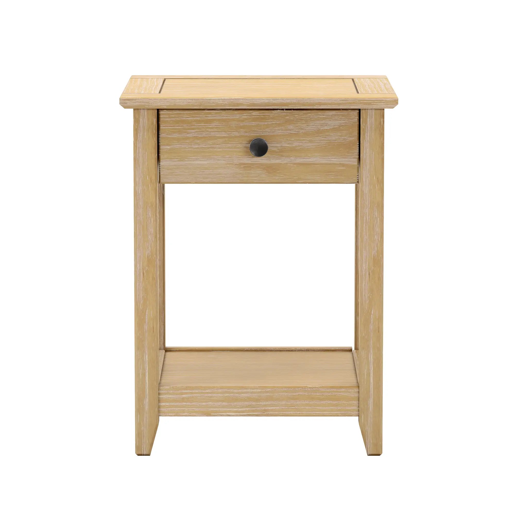 Greenport Modern End Table - Small Side Table for Living Room, Bedroom, or Office - Nightstand with Storage Shelf - Compact Accent Table for Home Decor