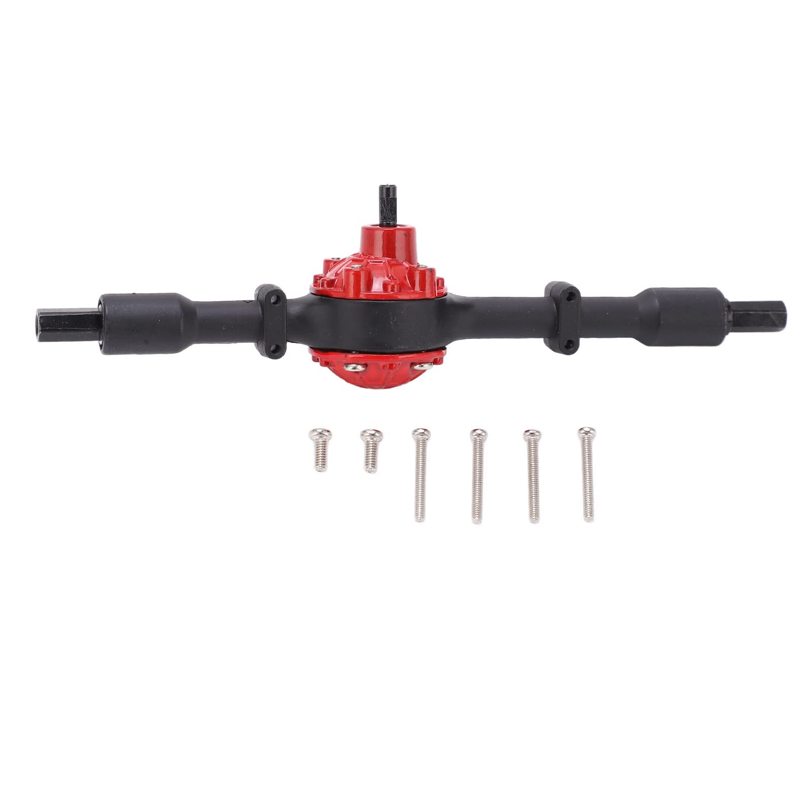 WPL D12 RC Car Metal Rear Axle Upgrade Kit - Black & Red Heavy-Duty Replacement Bridge Axle for Off-Road RC Truck Crawler Accessories | Durable Performance Parts for Racing & Trail Adventures