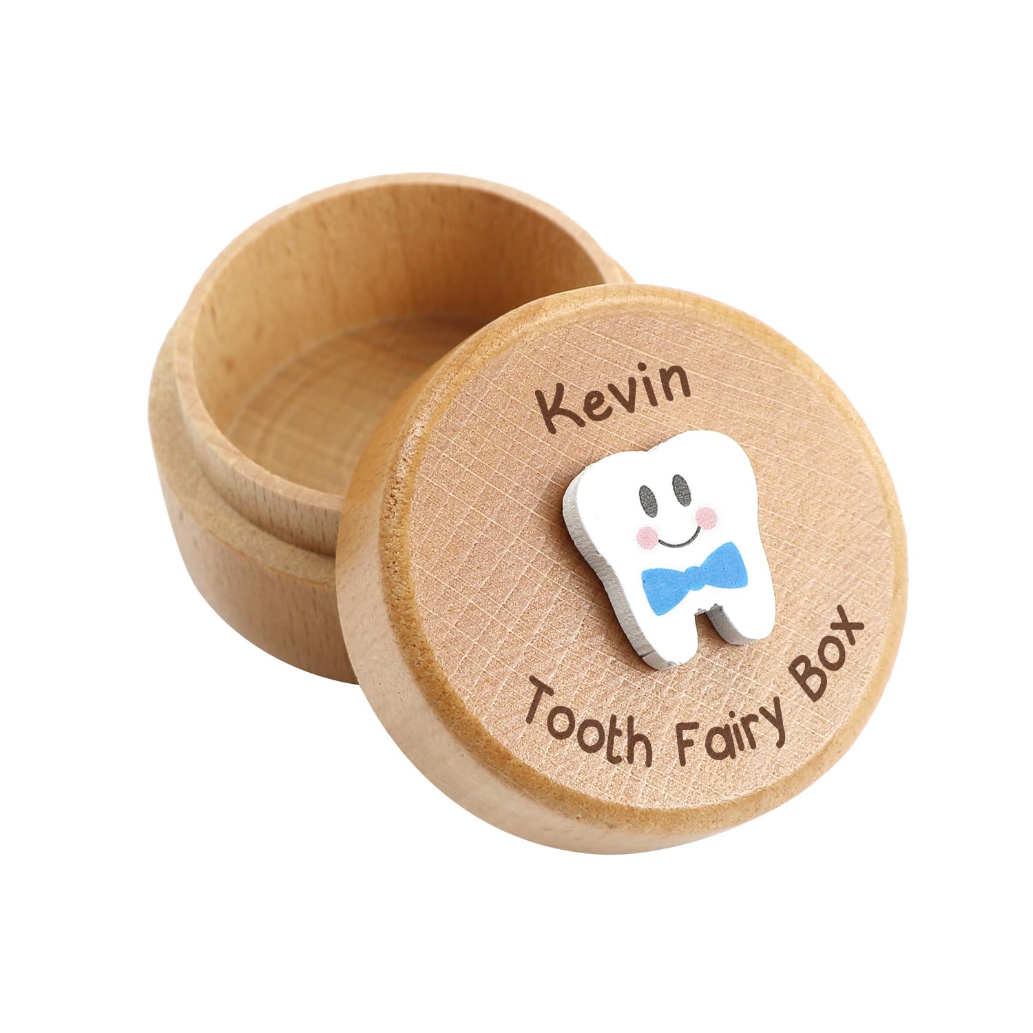 Custom Blue Tooth Fairy Keepsake Box for Kids - Wooden Lost Tooth Storage with 3D Tooth Design | Perfect Tooth Fairy Gift for Boys & Girls | Ideal for First Tooth Milestones & Childhood Memories
