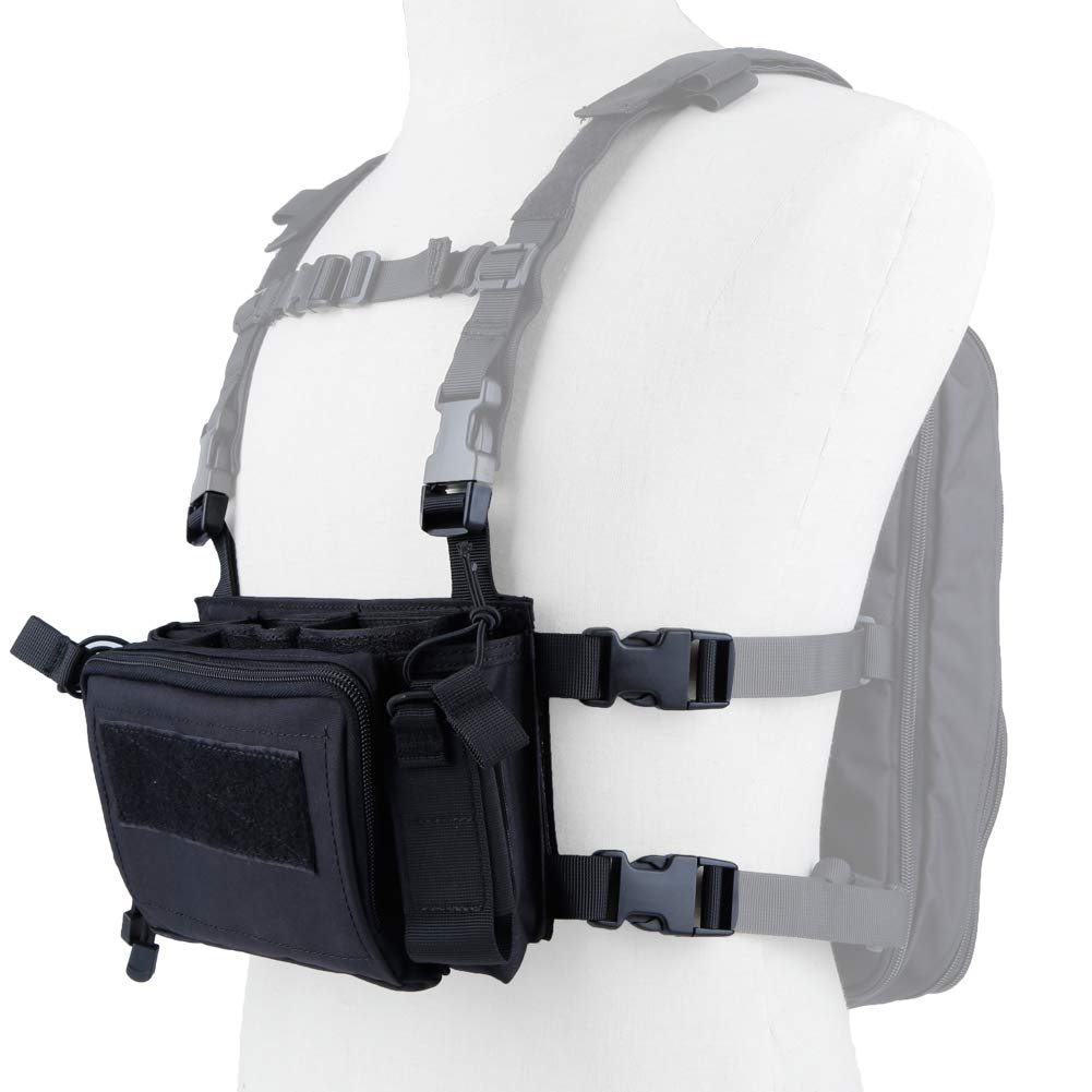 Tactical Chest Rig Vest & MOLLE Military Backpack Set - Adjustable Airsoft Gear for Shooting, Wargame & Paintball | Perfect for Outdoor Sports, Hunting & Tactical Training