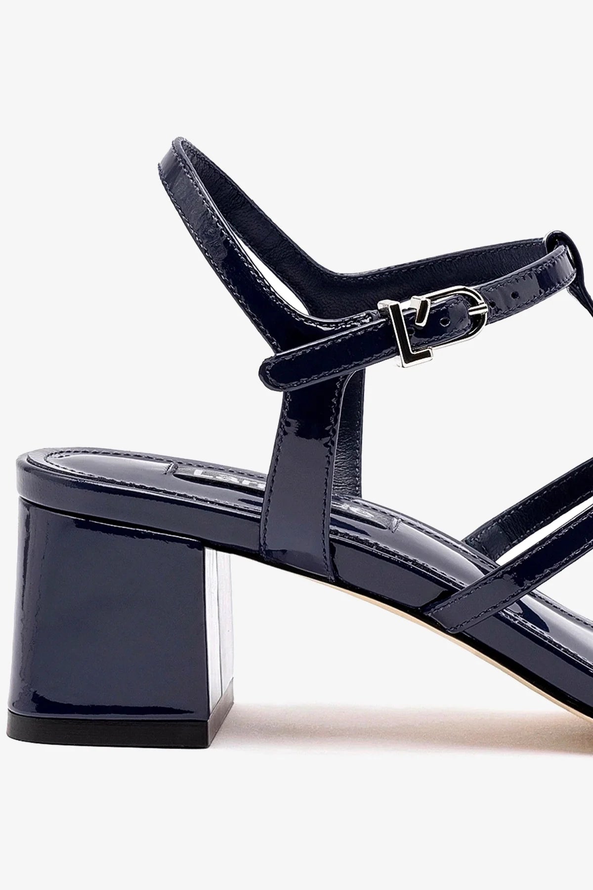 Hana Block Women's Navy Patent Leather Heels - Stylish Dress Shoes for Work, Parties & Special Occasions