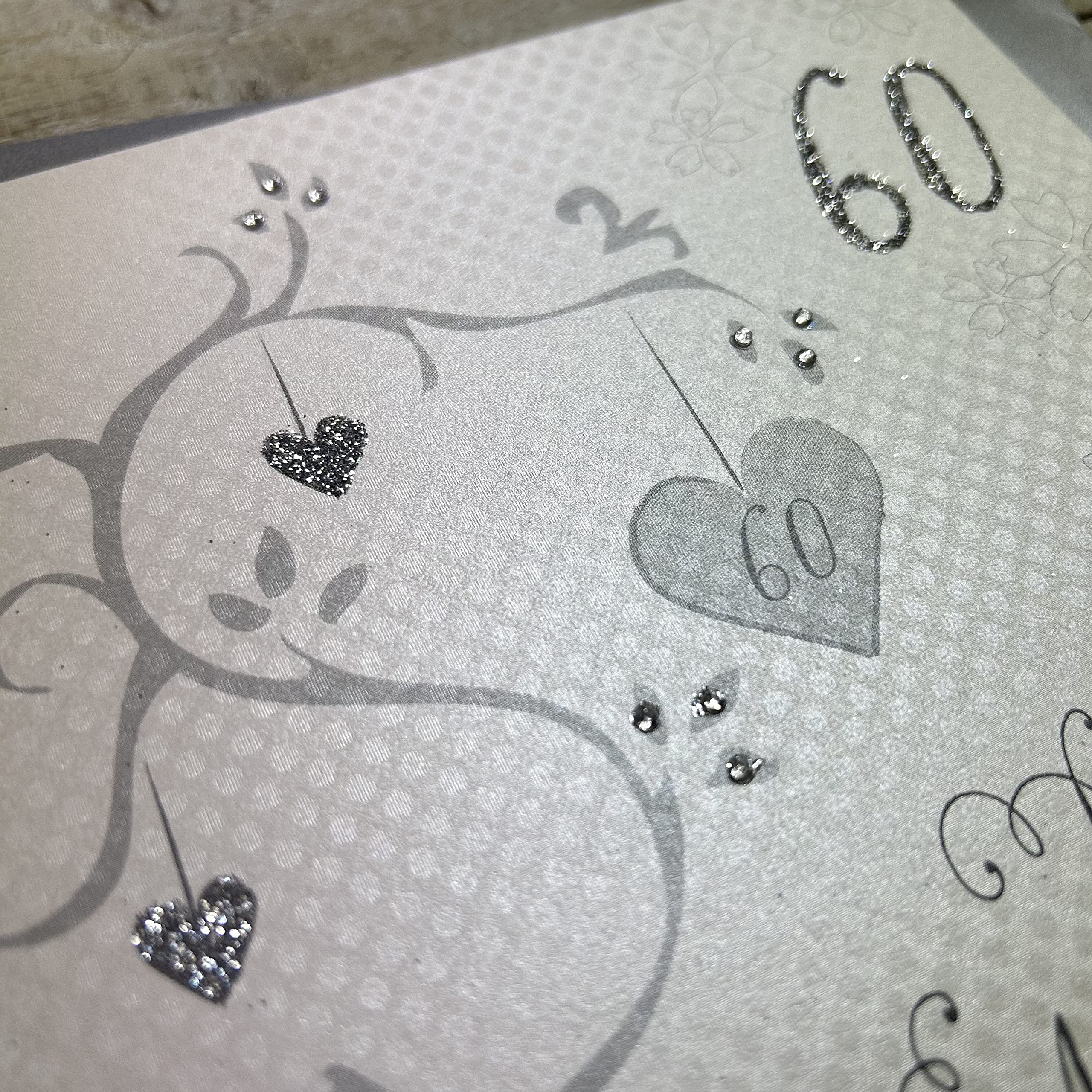 Handmade Diamond Wedding 60th Anniversary Card with Tree Design - AB60 Code - Perfect for Milestone Celebrations & Gift Giving