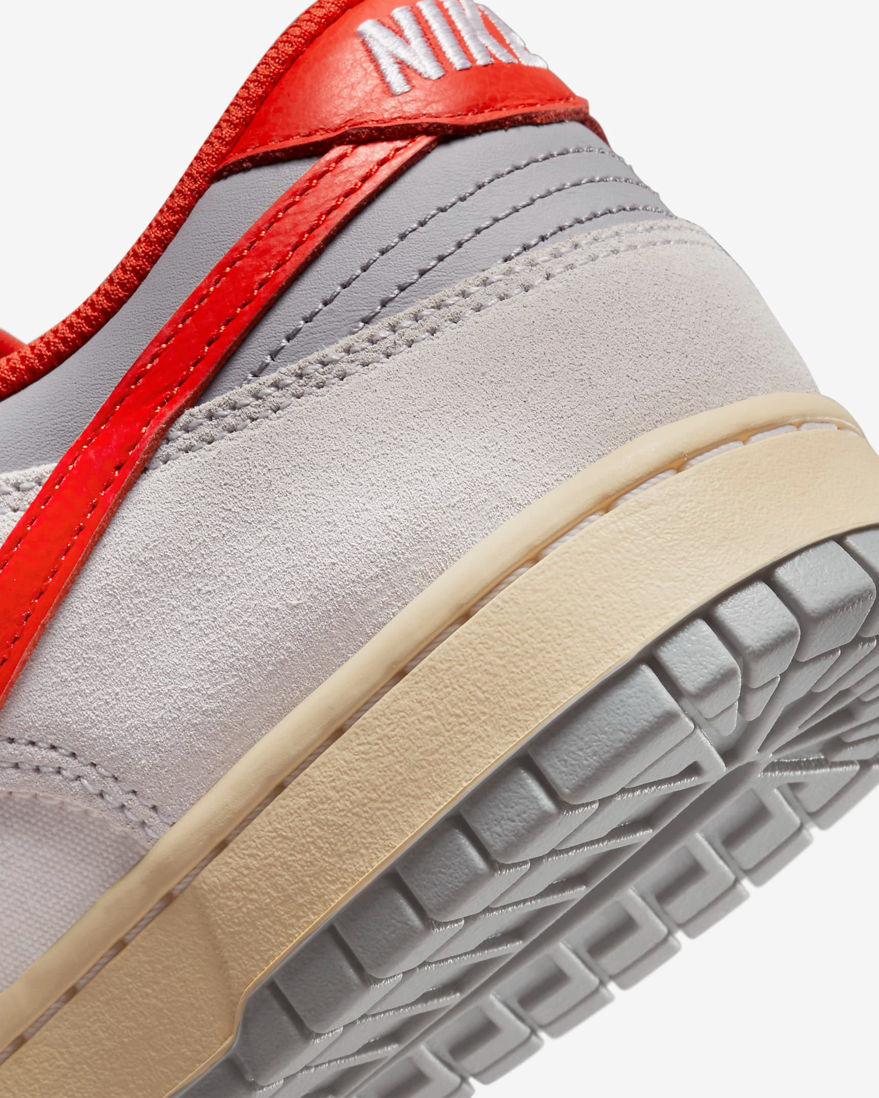 Nike Men's Dunk Low Sneakers - Sail/Photon Dust/Light Smoke Grey/Picante Red | Casual & Streetwear Basketball Shoes for Men | Perfect for Everyday Wear, Gym & Urban Fashion