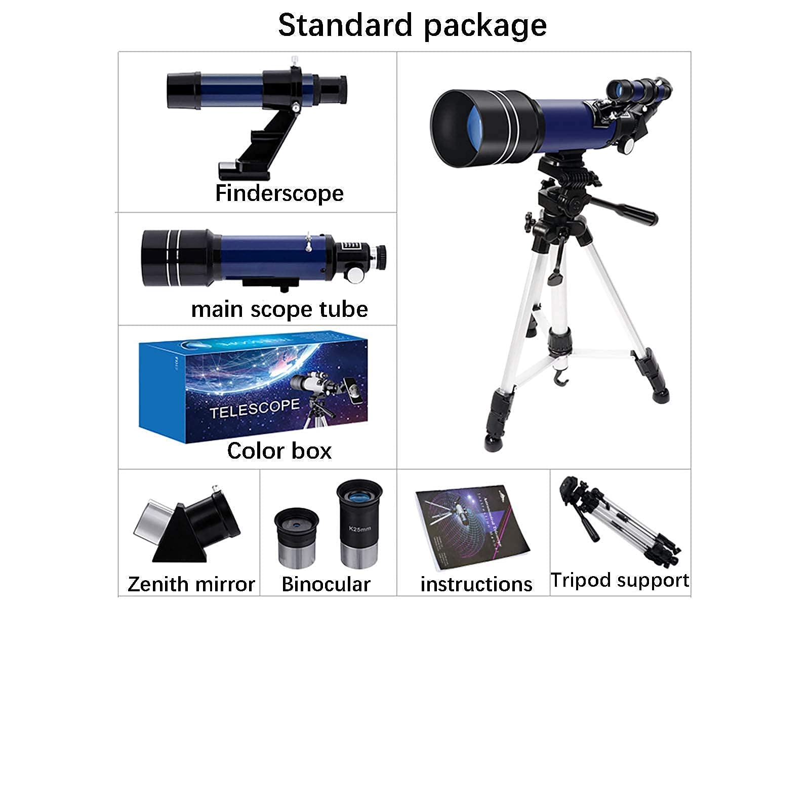LICHWEST 400/70mm Astronomical Telescope with Tripod & Viewfinder - Perfect for Beginners, Kids & Adults - Moon Observation, Stargazing & Astronomy Learning - Great Gift for Space Enthusiasts