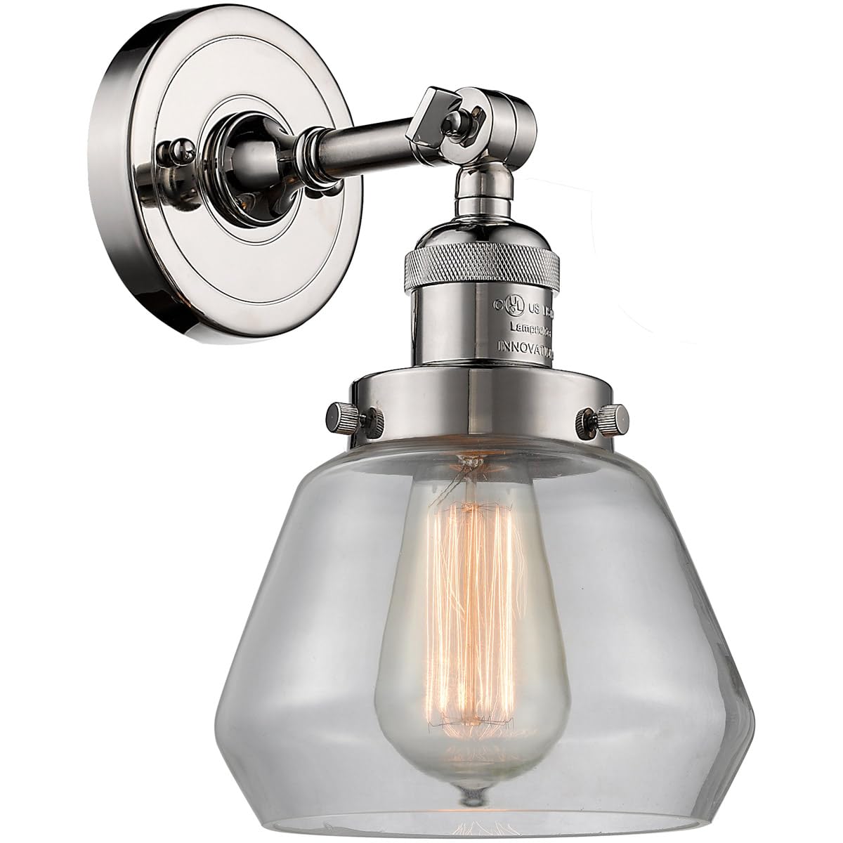 Innovations 201F-PN-G172-LED Semi-Flush Mount Ceiling Light Fixture - Polished Nickel Finish, Energy Efficient LED Lighting for Bedroom, Kitchen & Hallway