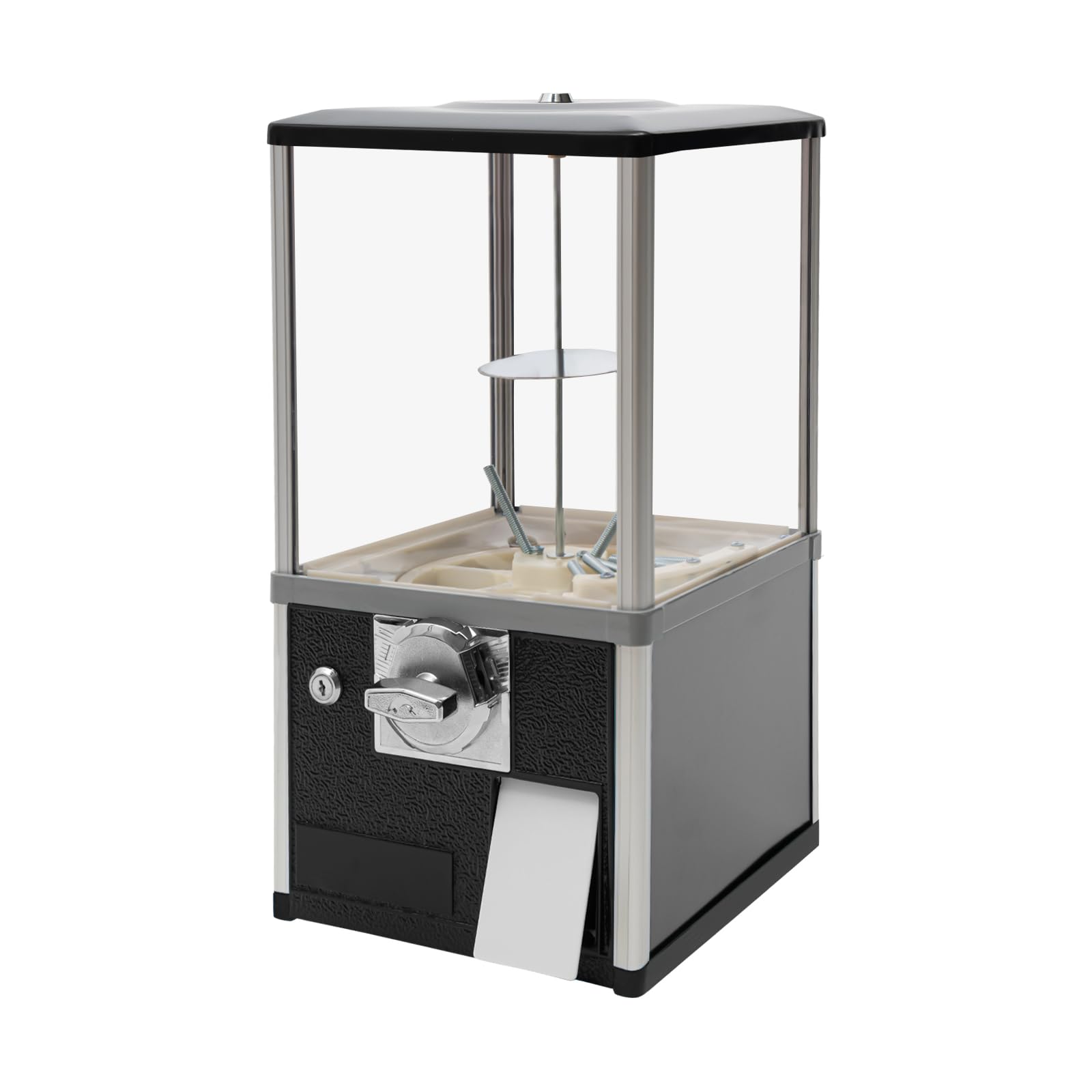 Gdrasuya10 Large Capacity Gumball Vending Machine - Candy & Toy Dispenser with 4x25¢ Coin Mechanism, Holds 11lbs (Black) | Perfect for Arcades, Retail Stores, and Party Favors