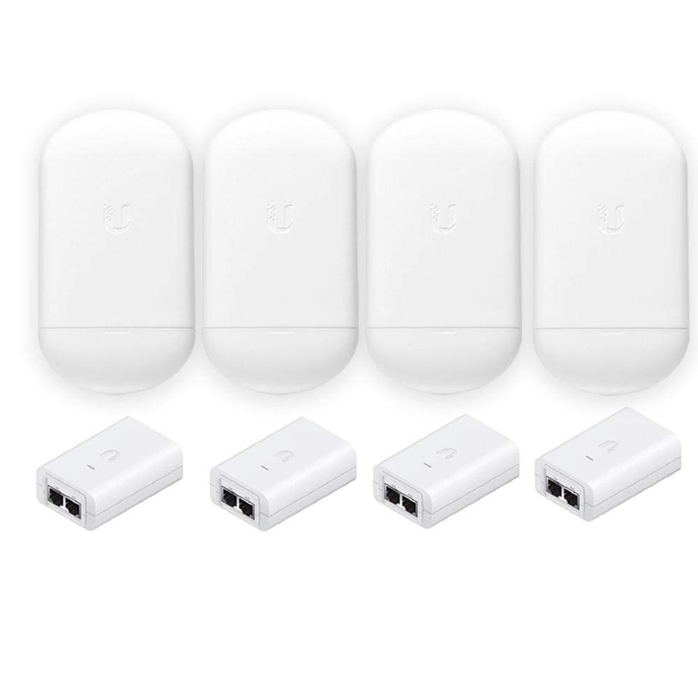 Ubiquiti NanoStation AC Loco NS-5ACL-US 5GHz 802.11ac airMAX CPE Radio 450Mbps Wireless Access Point (4-Pack) with PoE Adapter - Ideal for Outdoor WiFi Networks, Point-to-Point Links & Long-Range Connectivity