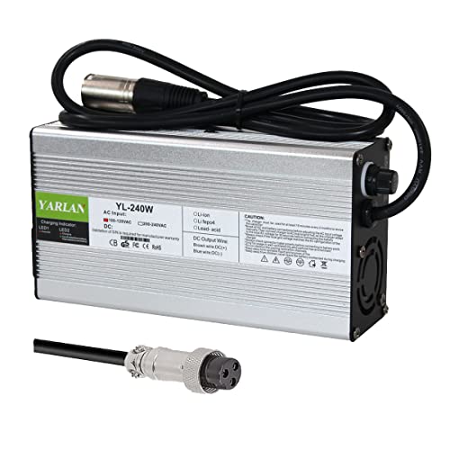 54.6V 4A Lithium Ion Battery Charger for 13S 48V Electric Bikes & Scooters - Fast Charging Lipo Battery Pack with GX16 Connector - Perfect for Commuting, Delivery Services, and Outdoor Adventures