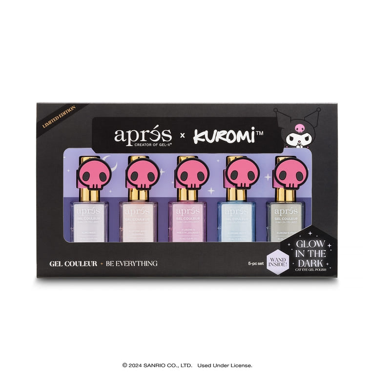 Apres x Kuromi Cat Eye Gel Nail Kit - Long-Lasting & Glossy Nail Art for Home & Salon Use