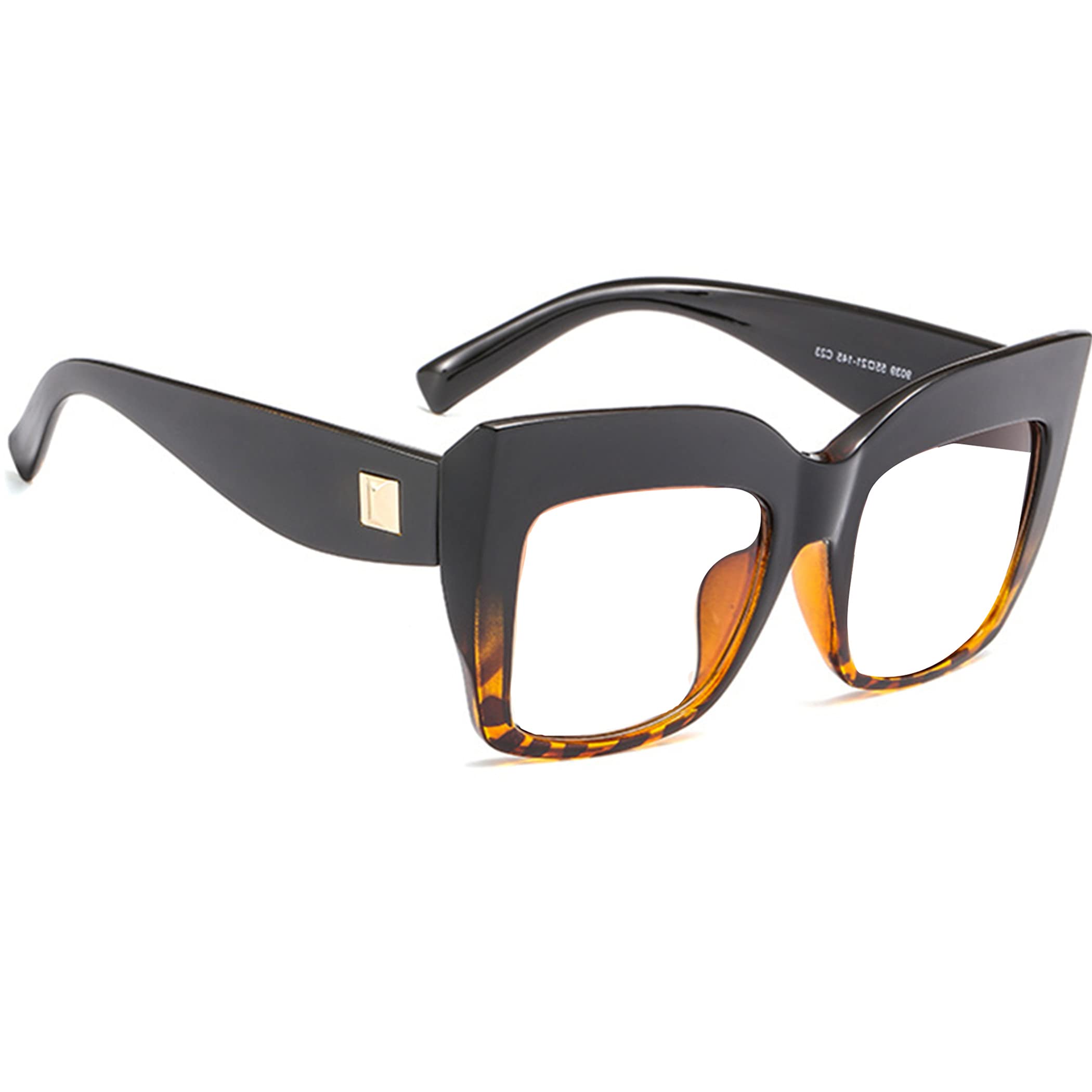 Bullabulling Square Oversized Glasses Frame - Stylish Reading Eyewear for Women | Trendy & Comfortable for Work, Reading & Fashion Accessories