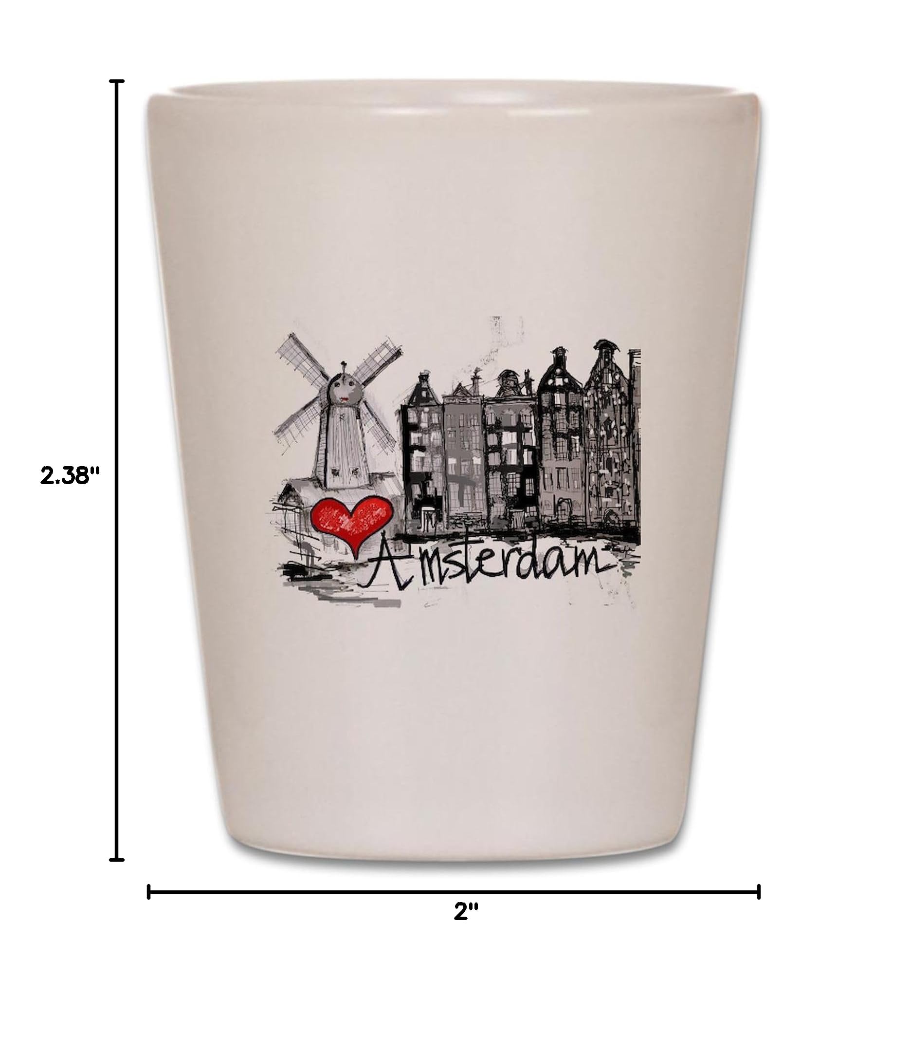 Funny Amsterdam Shot Glass - I Love Amsterdam Souvenir Glass for Parties & Travel - Perfect for Cocktails, Gifts & Dutch-Themed Celebrations