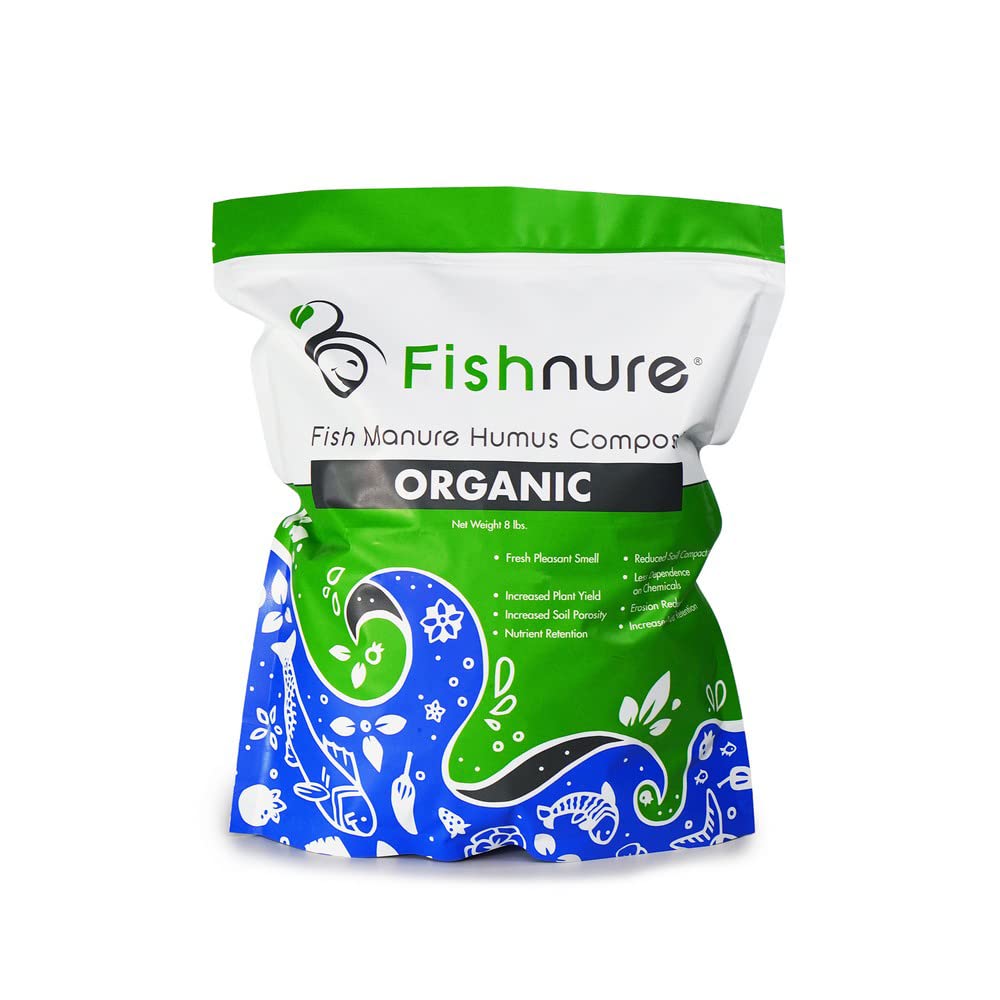 Organic Fish Compost Fertilizer for Indoor & Outdoor Plants - 8 lbs | Natural Plant Food for Houseplants, Gardening Essentials | Perfect Gardener Gift for Healthy Growth in Home Gardens & Potted Plants