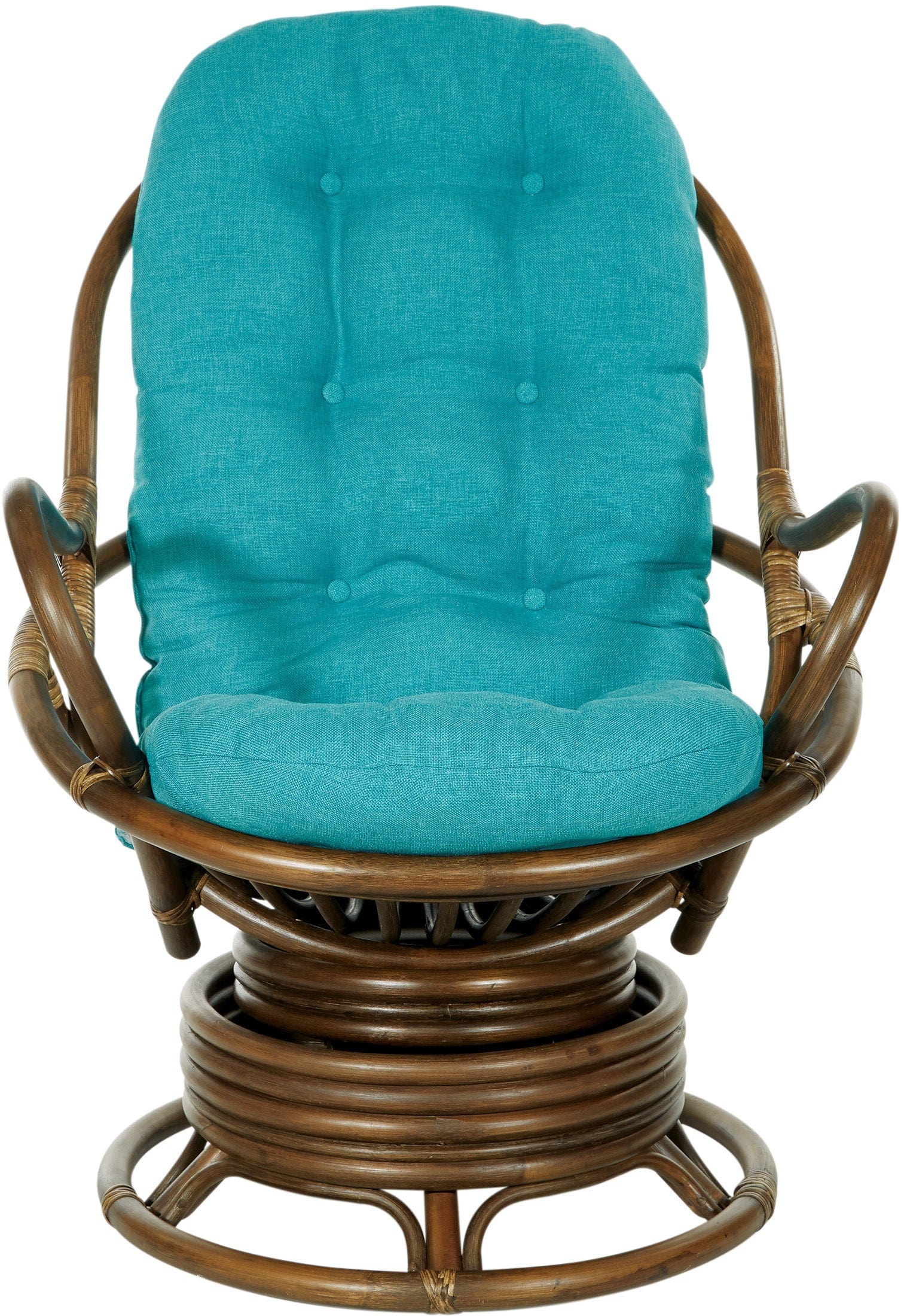 Office Star Kauai Rattan Swivel Rocker Chair [KAU320] - Comfortable Wicker Swivel Rocking Chair for Living Room, Patio, and Office