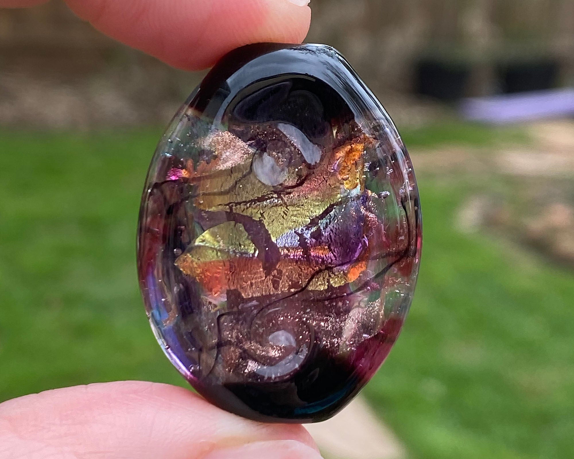 Purple Galaxy Lampwork Glass Focal Bead for Jewelry Making - Handmade SRA Art Bead for Necklaces, Bracelets & DIY Crafts - Perfect for Bohemian Style Accessories