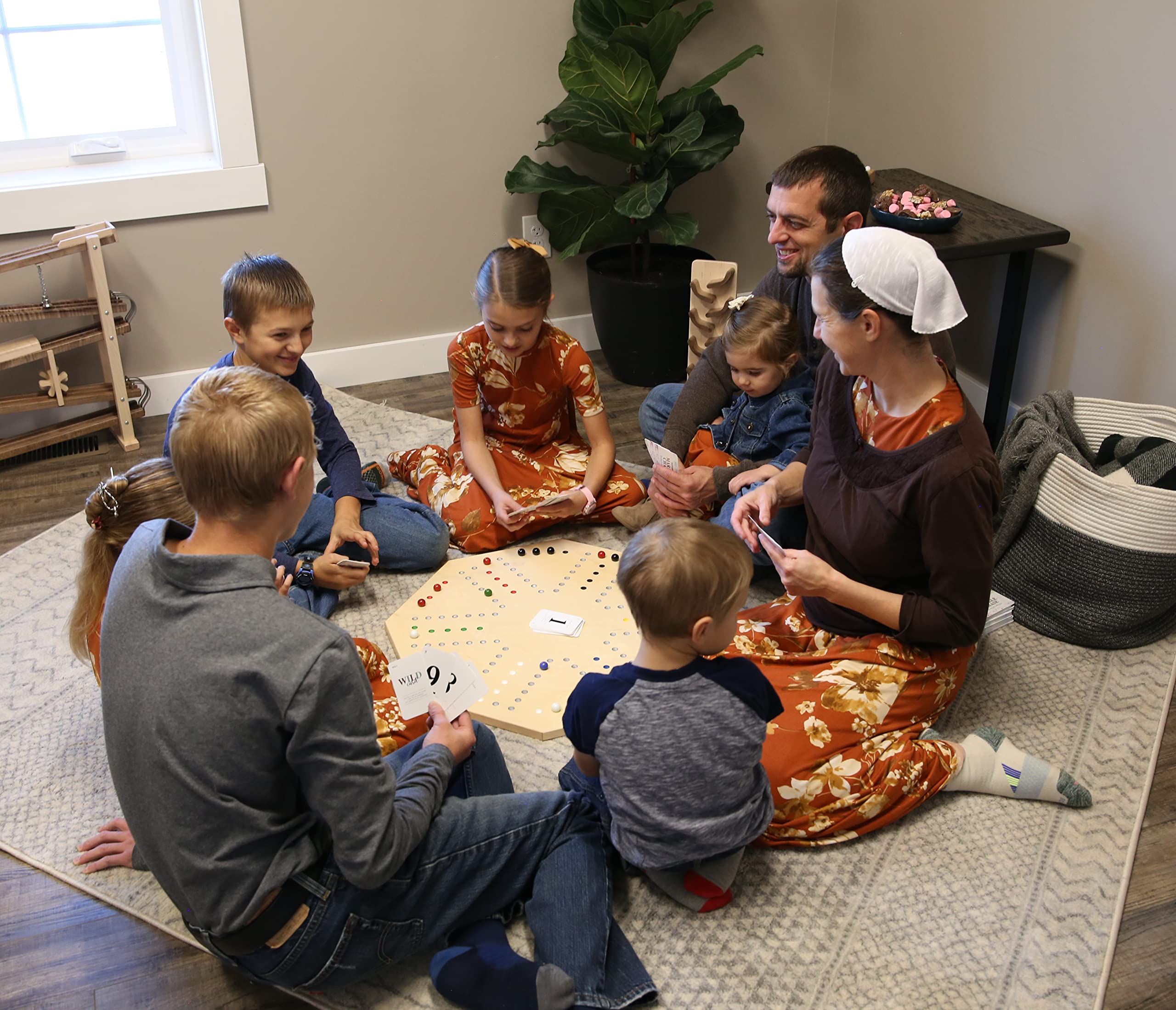 AmishToyBox.com Marble Chase Wooden Game Set with Double-Sided 23