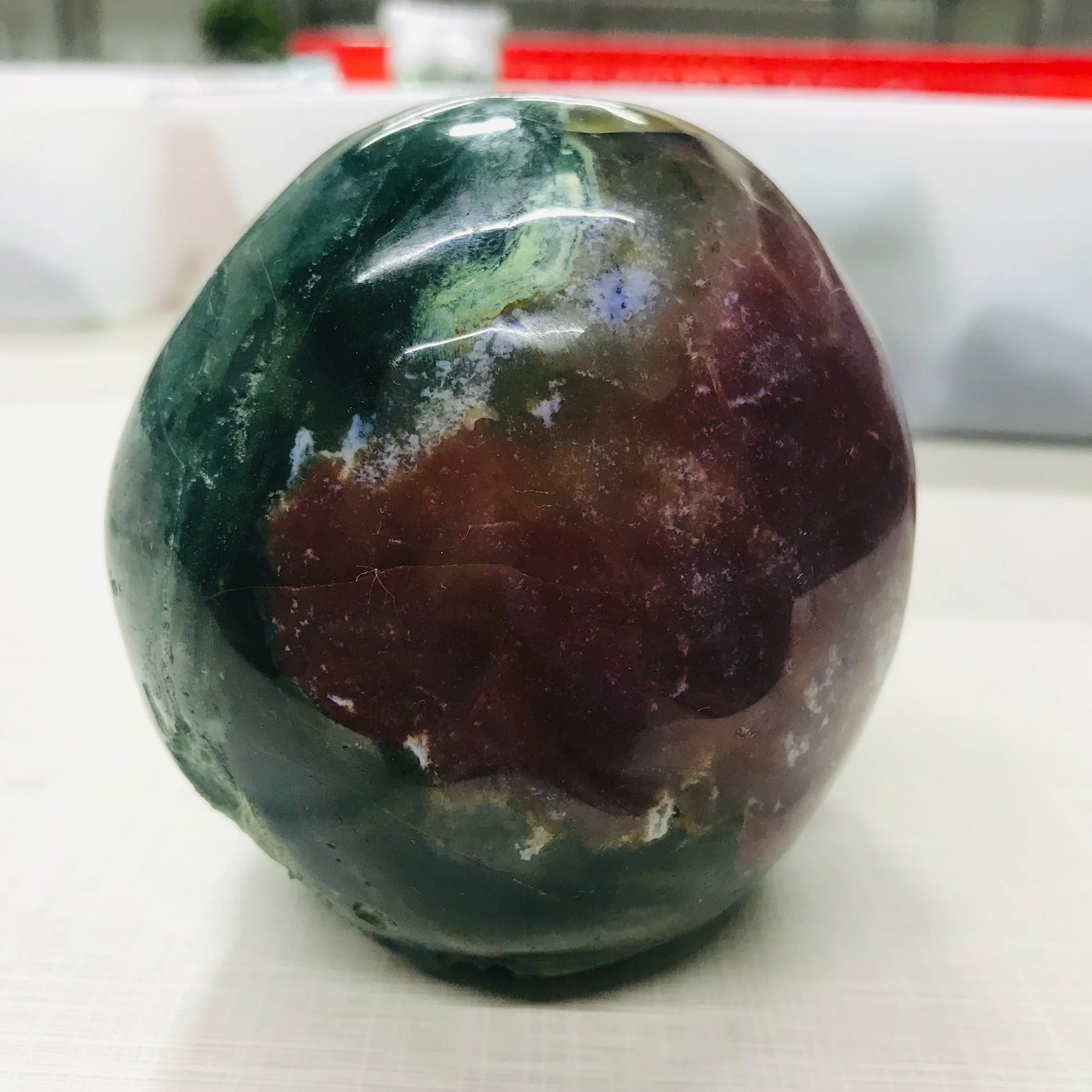 Natural Water Grass Agate Skull - Moss Agate Healing Crystal Stone for Meditation, Reiki & Energy Work - Natural Quartz Mineral Specimen for Spiritual Healing & Home Decor