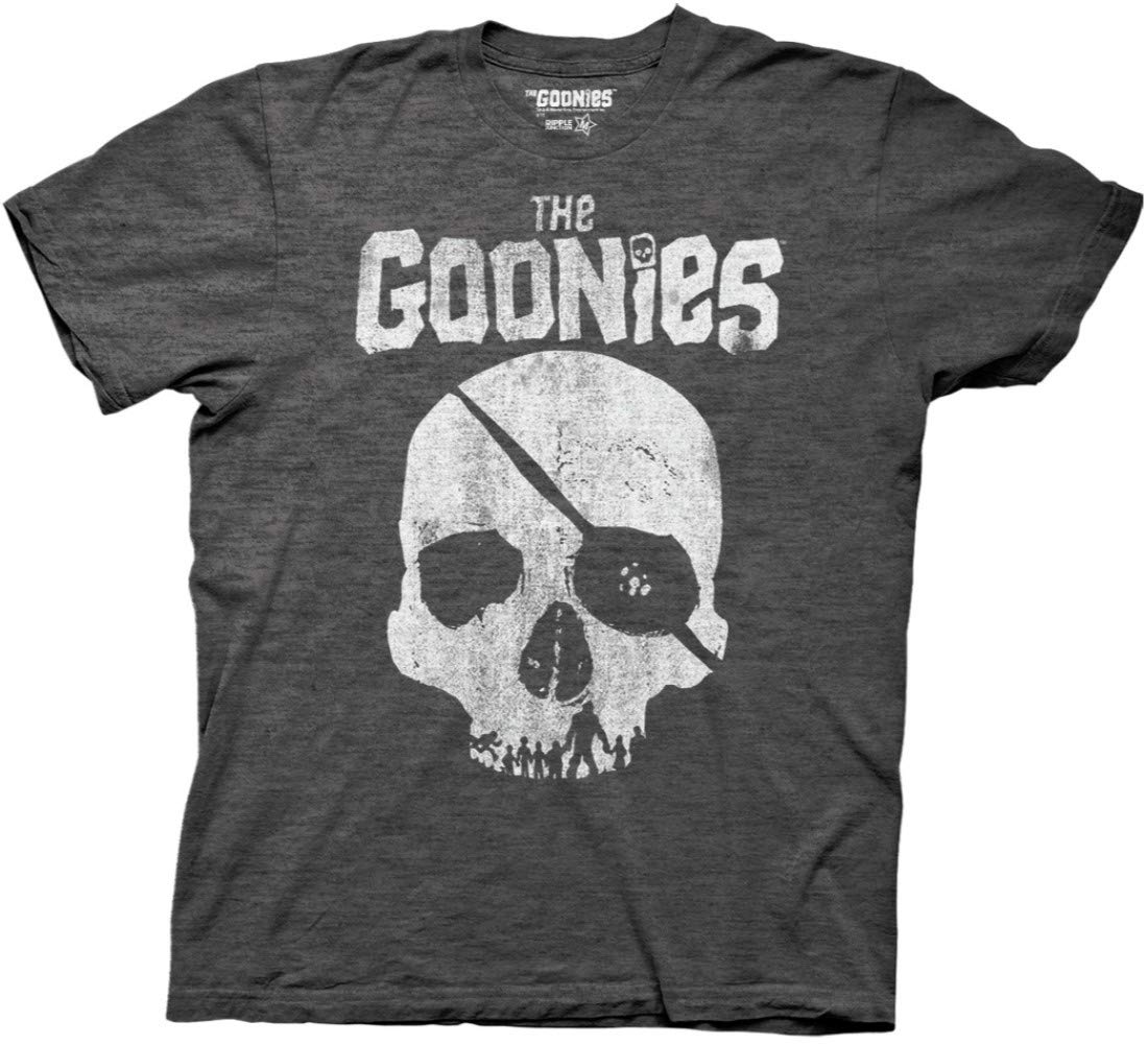Officially Licensed The Goonies Movie Skull with Silhouette Teeth Graphic T-Shirt for Adults | 80s Nostalgia, Movie Fan Gift, Casual Wear
