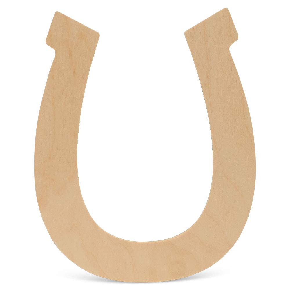 10 Inch Wooden Horseshoe Cutouts - Pack of 25 for Horse Birthday Party Decorations & Rustic Farmhouse Wall Art - Perfect for Western Themed Events, Barn Weddings, and Country Home Decor