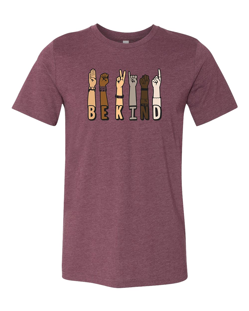 Kindness Sign Language T-Shirt - Be Kind Hands Design, Anti-Racism & Diversity Teacher Tee for School, Work & Awareness Events