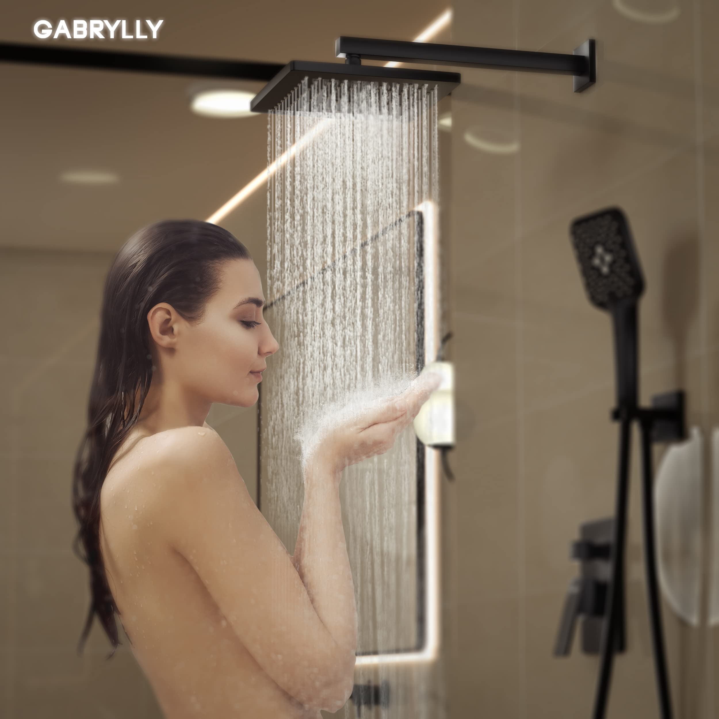 Gabrylly Matte Black Shower System - 10