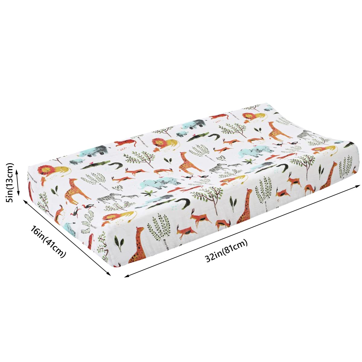 Soft Breathable Cotton Diaper Changing Pad Cover - Washable & Reusable Nappy Changing Table Sheet for 0-3 Years Old Toddlers (Forestry) | Perfect for Nursery, Daycare & Travel Use