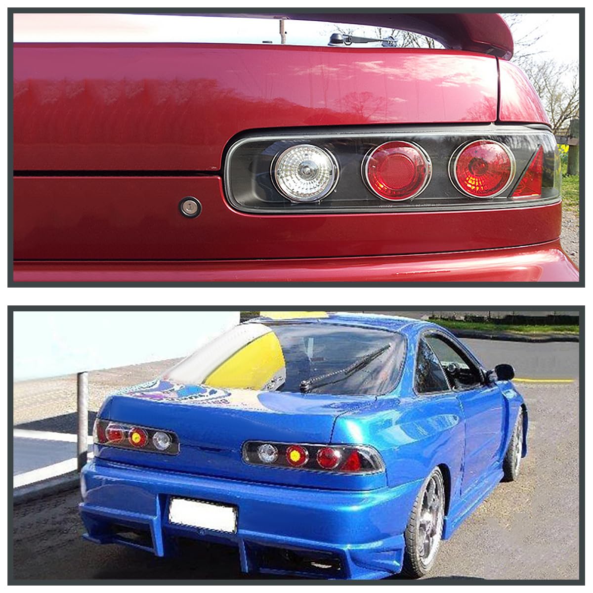 Spec-D Tuning JDM Black LED Tail Lights for 1994-2001 Acura Integra Coupe - Smoked Lens Left & Right Pair - Enhances Night Visibility & Style (Perfect for Car Enthusiasts & Night Driving)